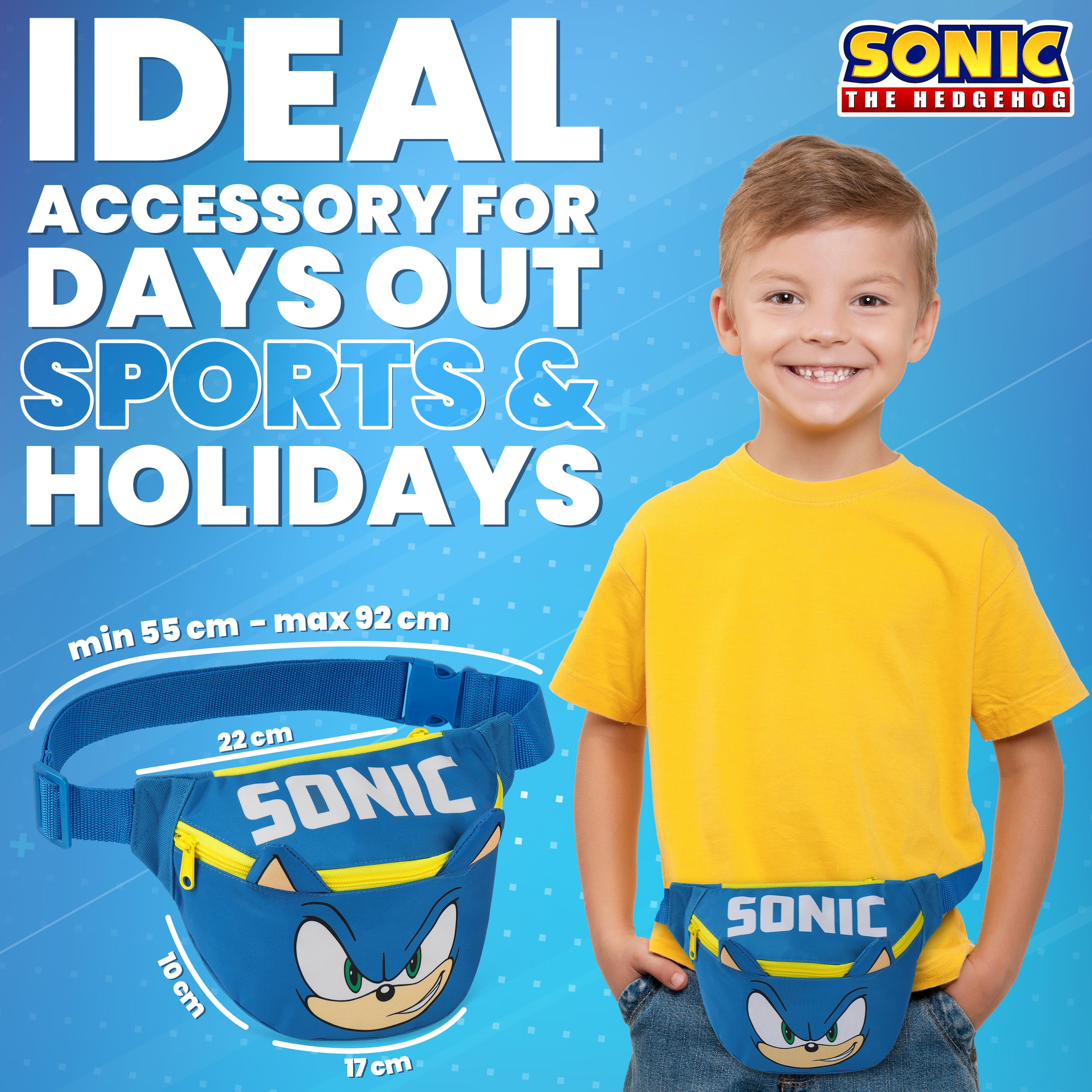 sonic-the-hedgehog-banane-enfant-bleue-taille-unique-2-poches image 5