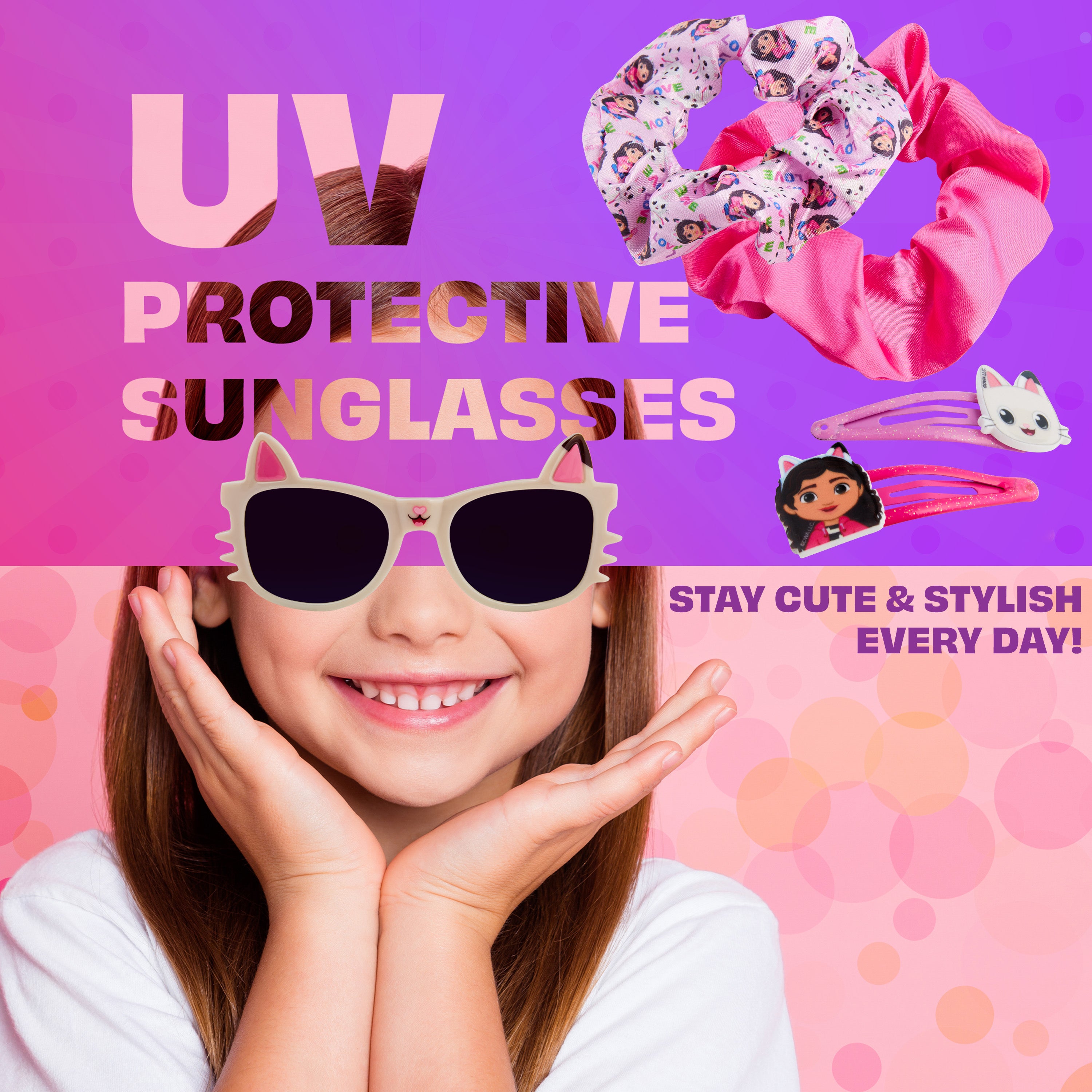 set-lunettes-soleil-fille-accessoires-cheveux-avec-tui image 3