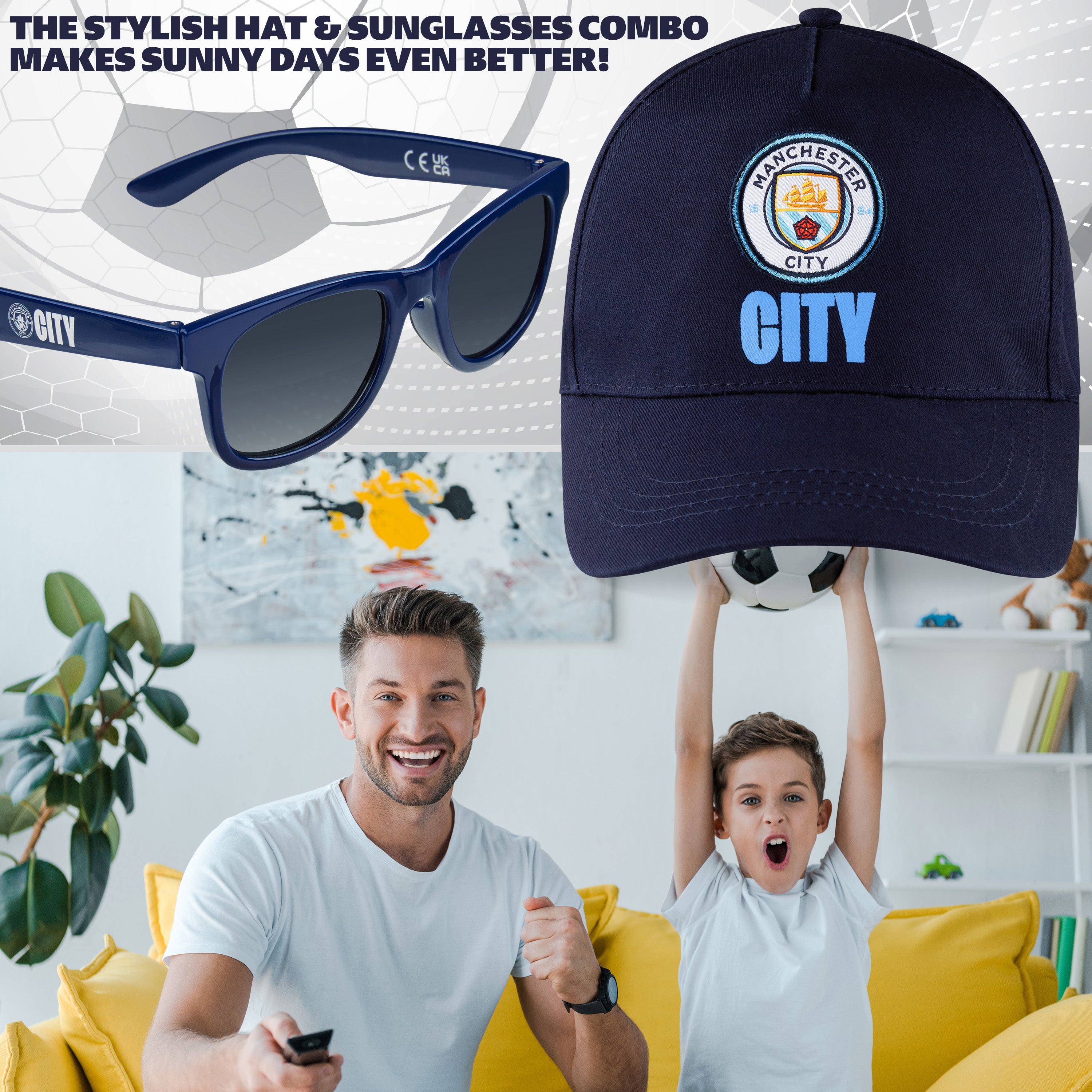 manchester-city-boys-casquette-baseball-lunettes-soleil-uv image 3