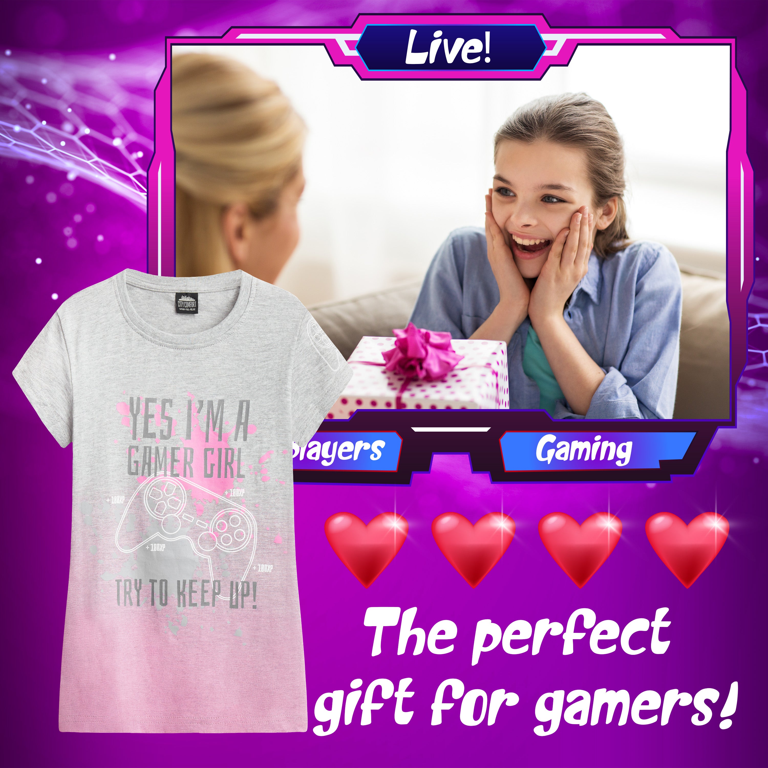 get-trend-girls-t-shirt-gamer-girl-9-10-ans-coton image 6