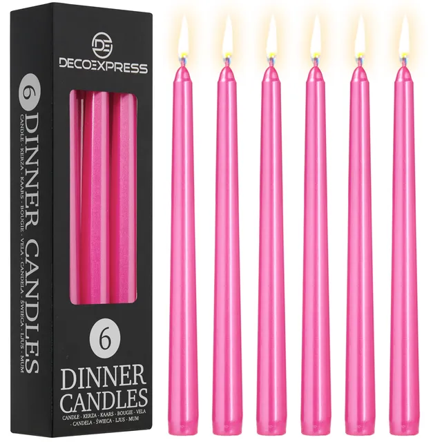 deco-express-classic-bougies-effil-es-m-talliques-rose-lot-6 image 1