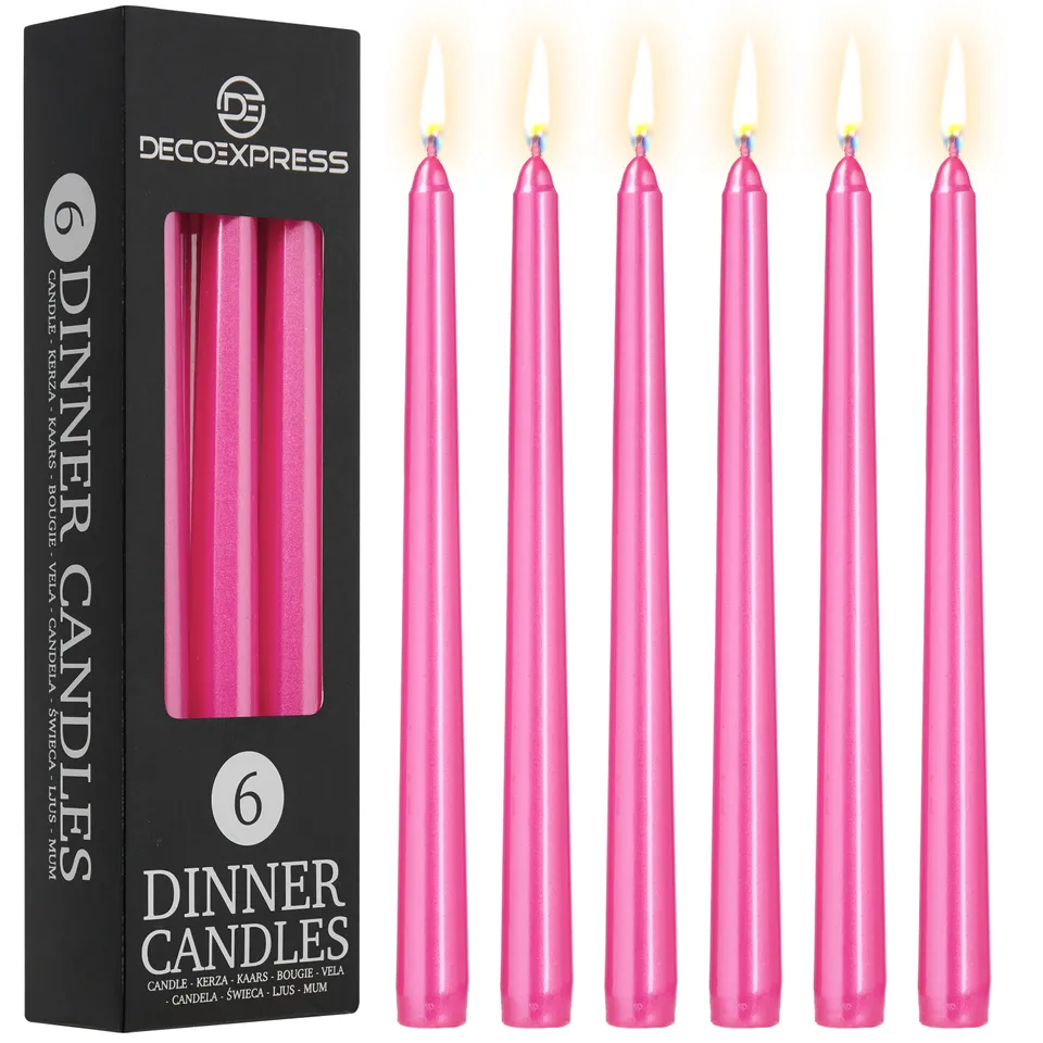 deco-express-classic-bougies-effil-es-m-talliques-rose-lot-6 image 1