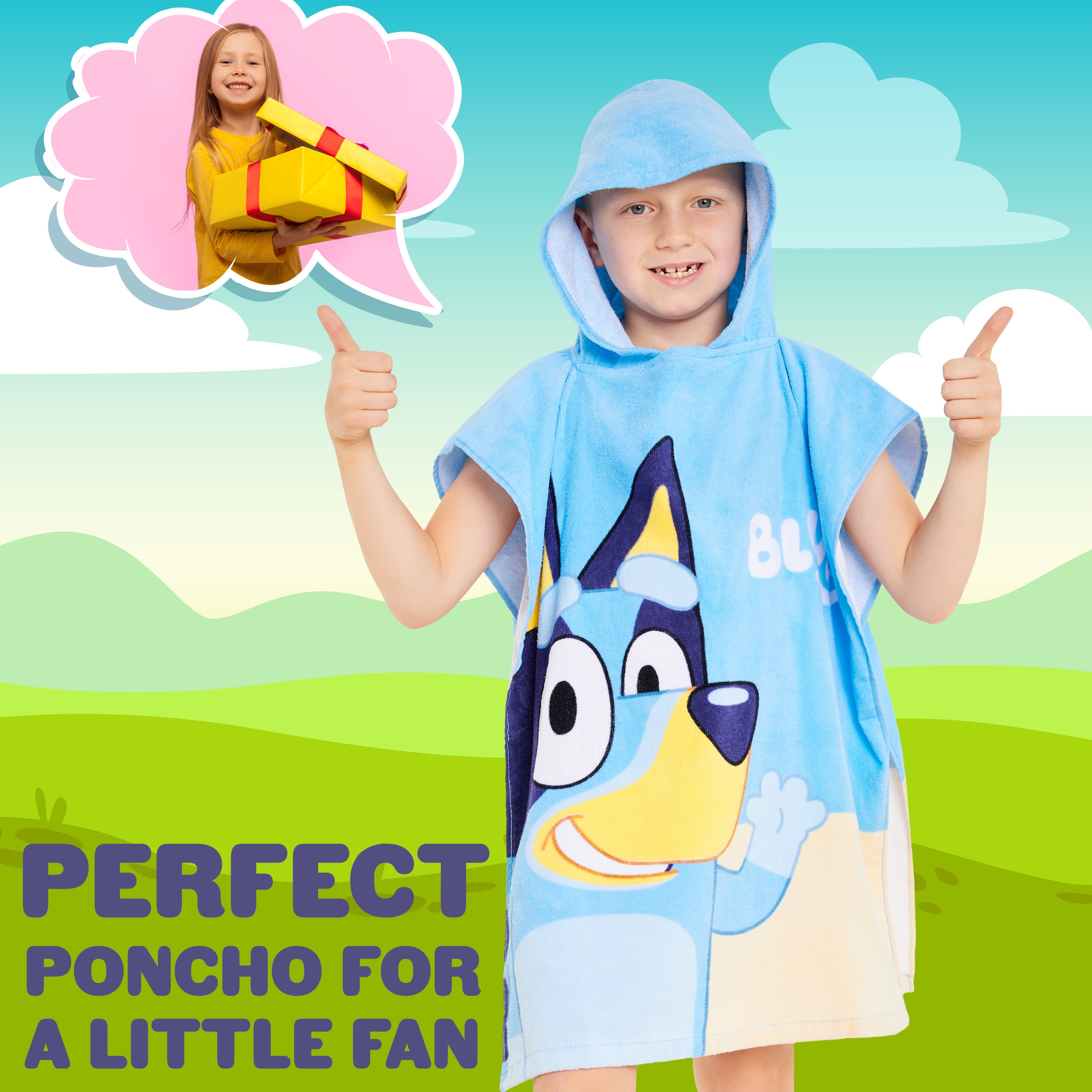 bluey-poncho-serviette-enfant-coton-capuche-unique image 3
