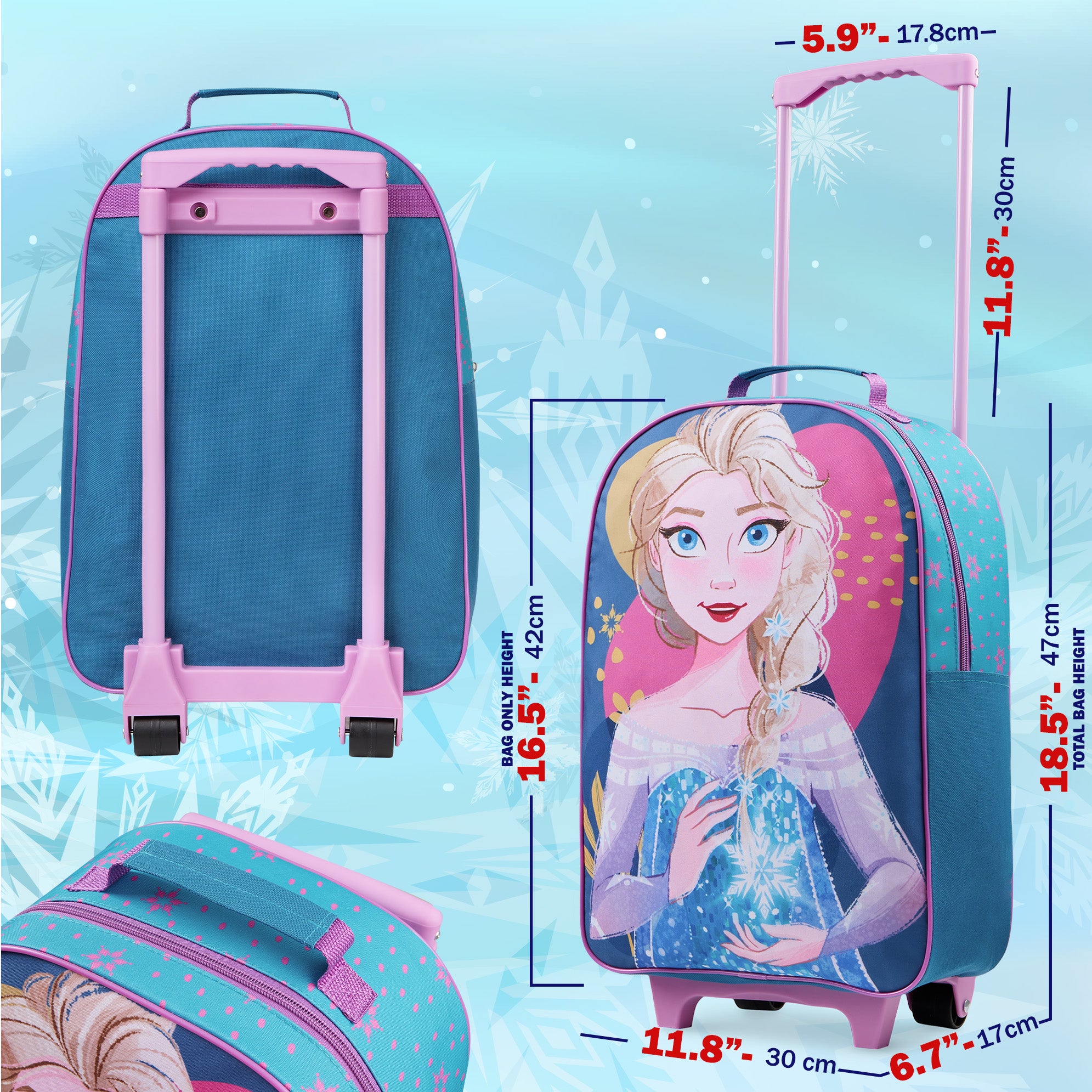 disney-valise-enfant-trolley-elsa-bleue-47-cm-cabine image 6