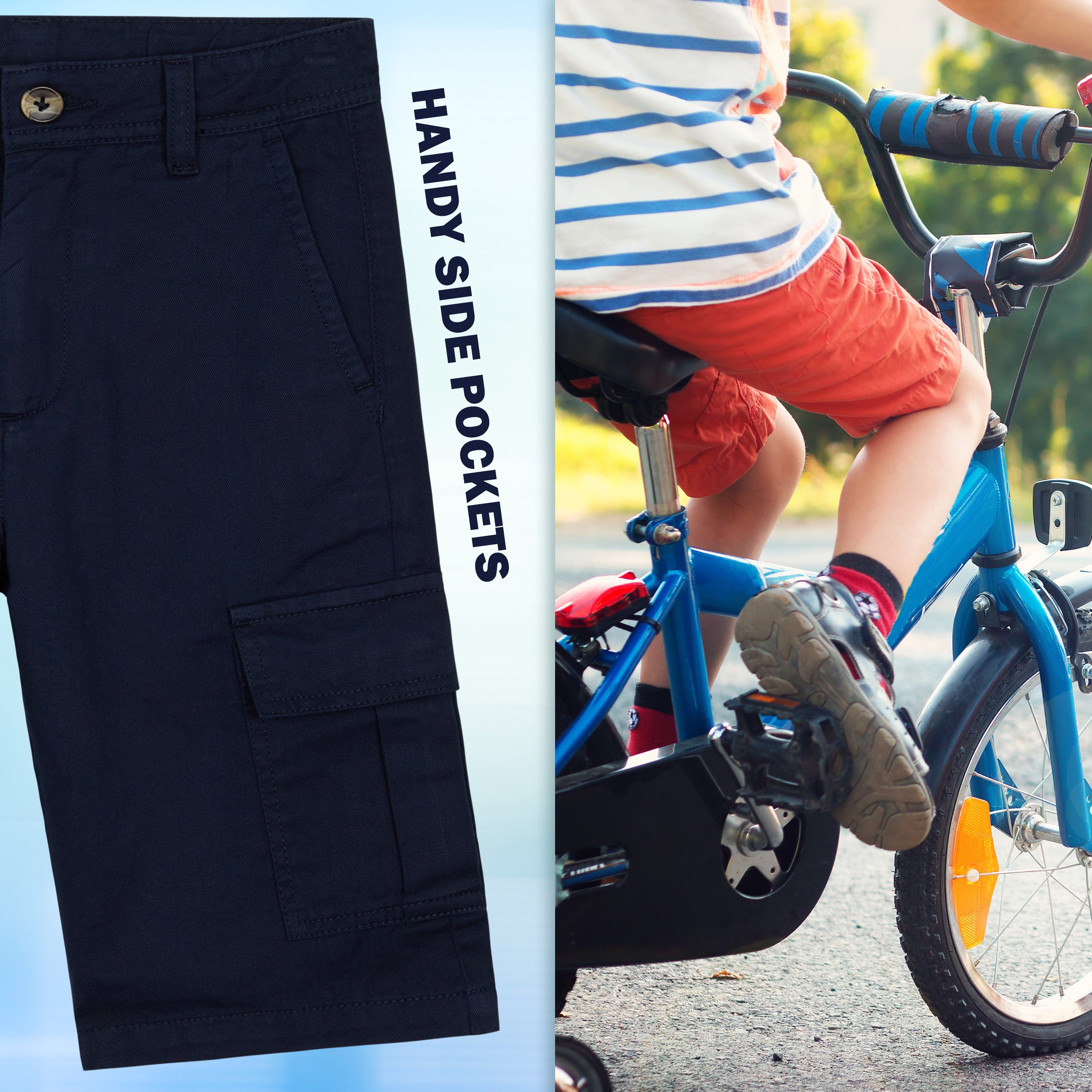 citycomfort-short-cargo-gar-on-coton-marine-9-10-ans image 4