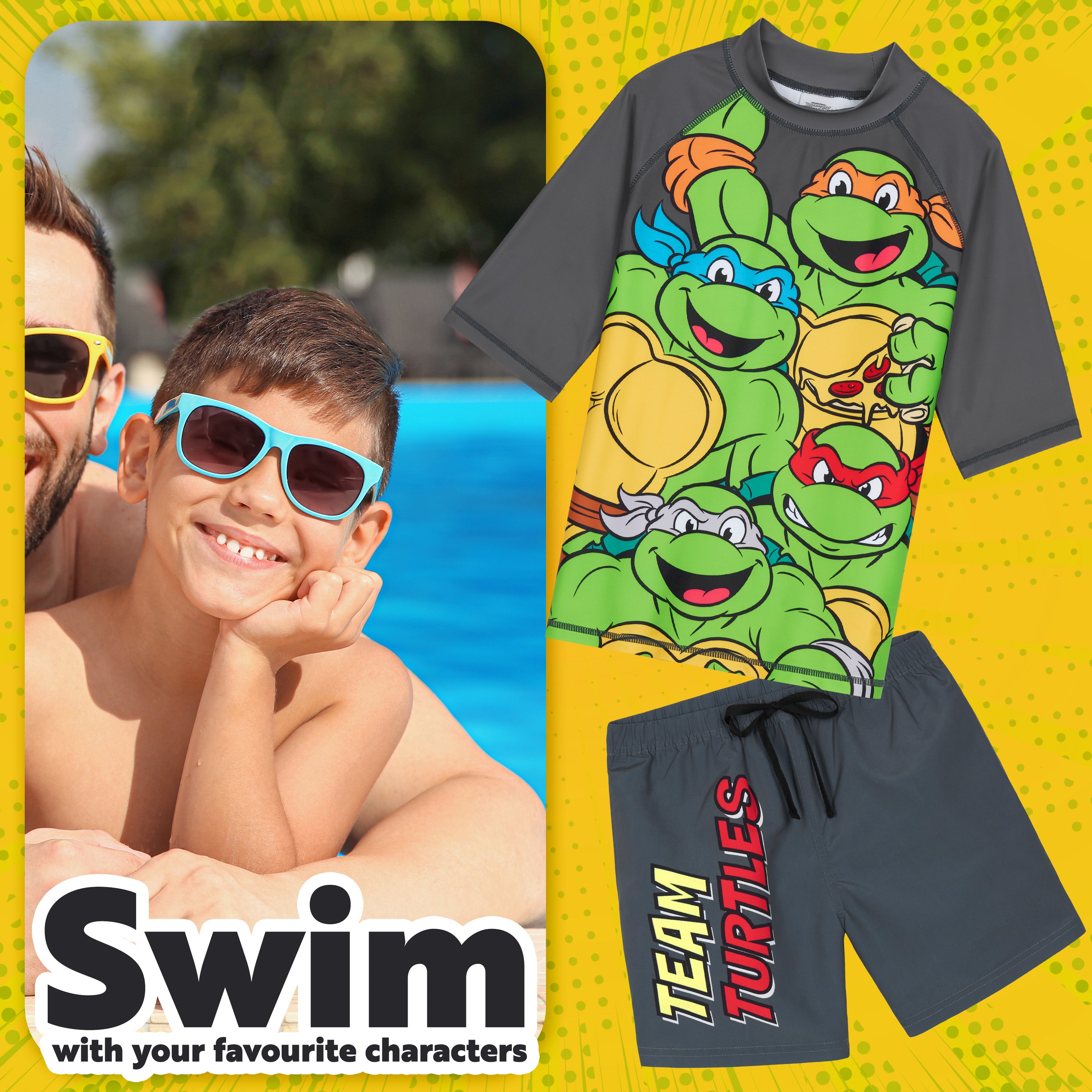 tortues-ninja-maillot-gar-on-2-pi-ces-11-12-ans-rashguard image 3