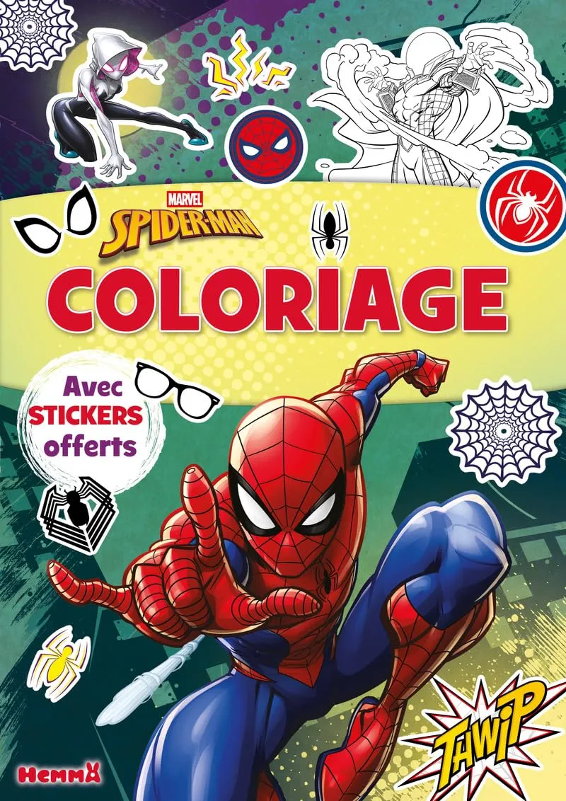 marvel-spider-man-coloriage-stickers-offerts-livre-4-ans image 1