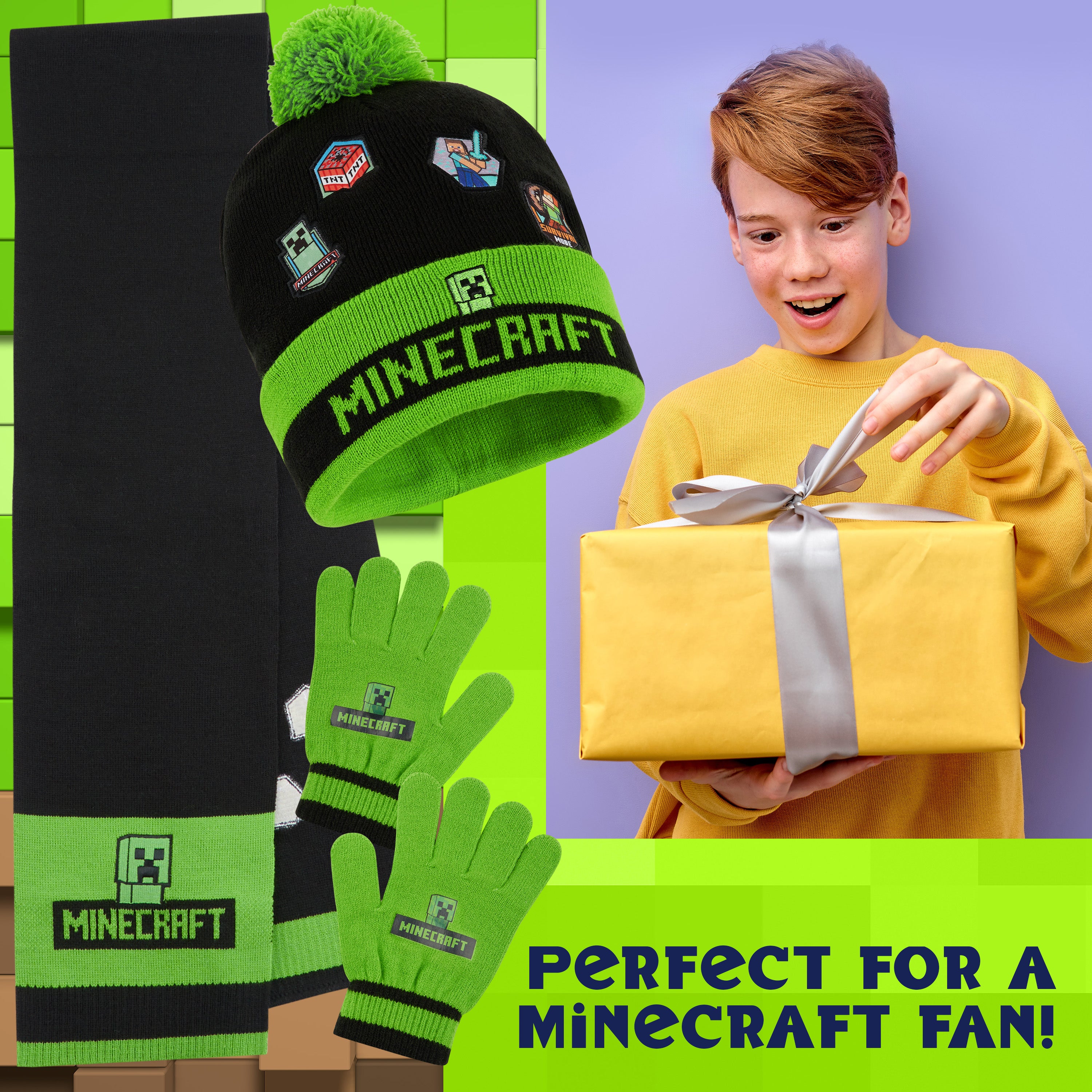 minecraft-ensemble-hiver-creeper-bonnet-charpe-gants-enfant image 3