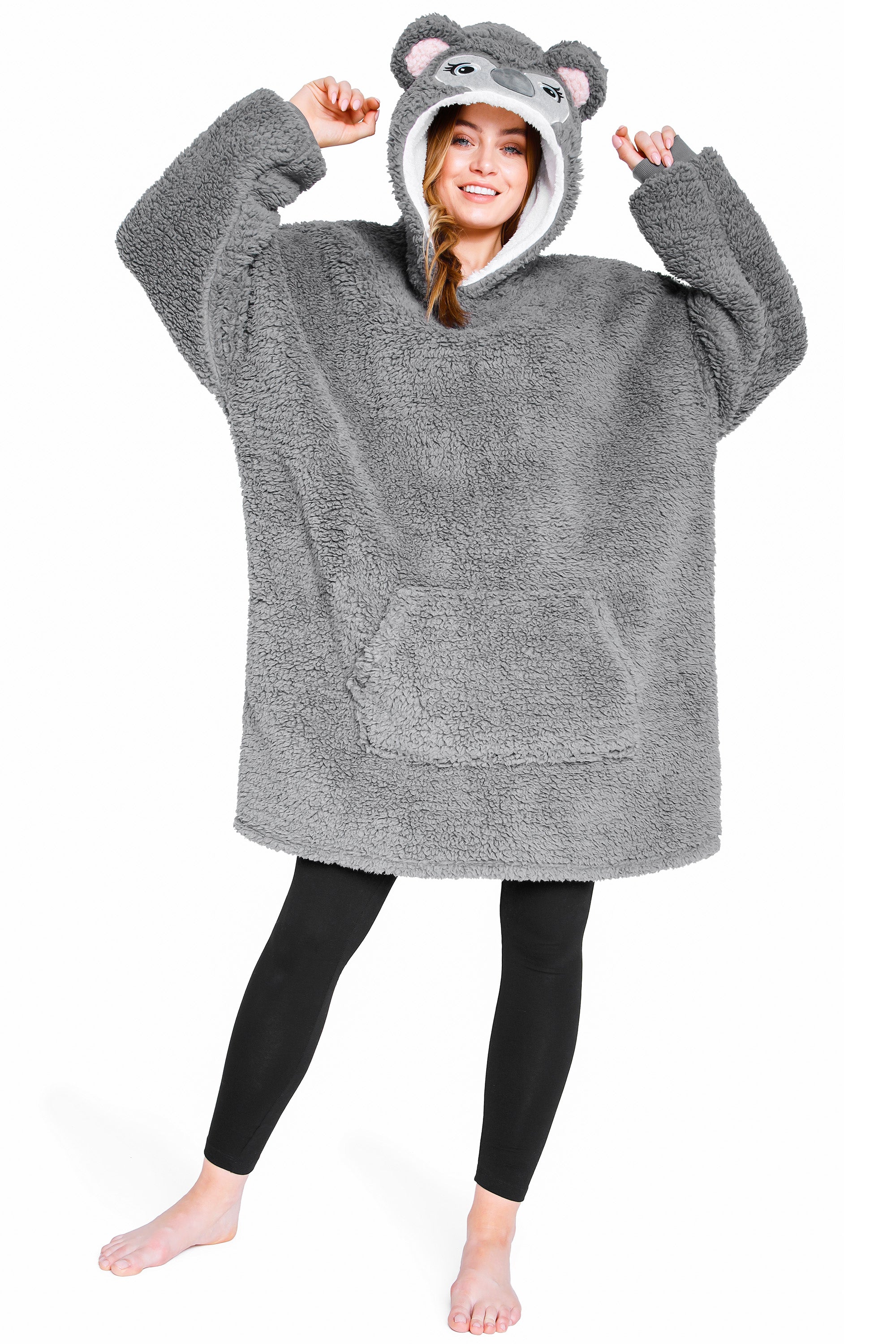 citycomfort-hoodie-oversize-femme-polaire-koala-une-taille image 1