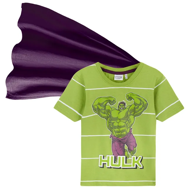 marvel-t-shirt-gar-on-avec-cape-coton-hulk-11-12-ans image 1
