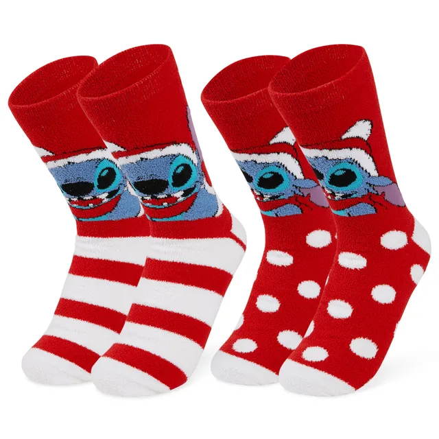 disney-stitch-chaussettes-pilou-femme-lot-2-fluffy-antidesrapantes image 1