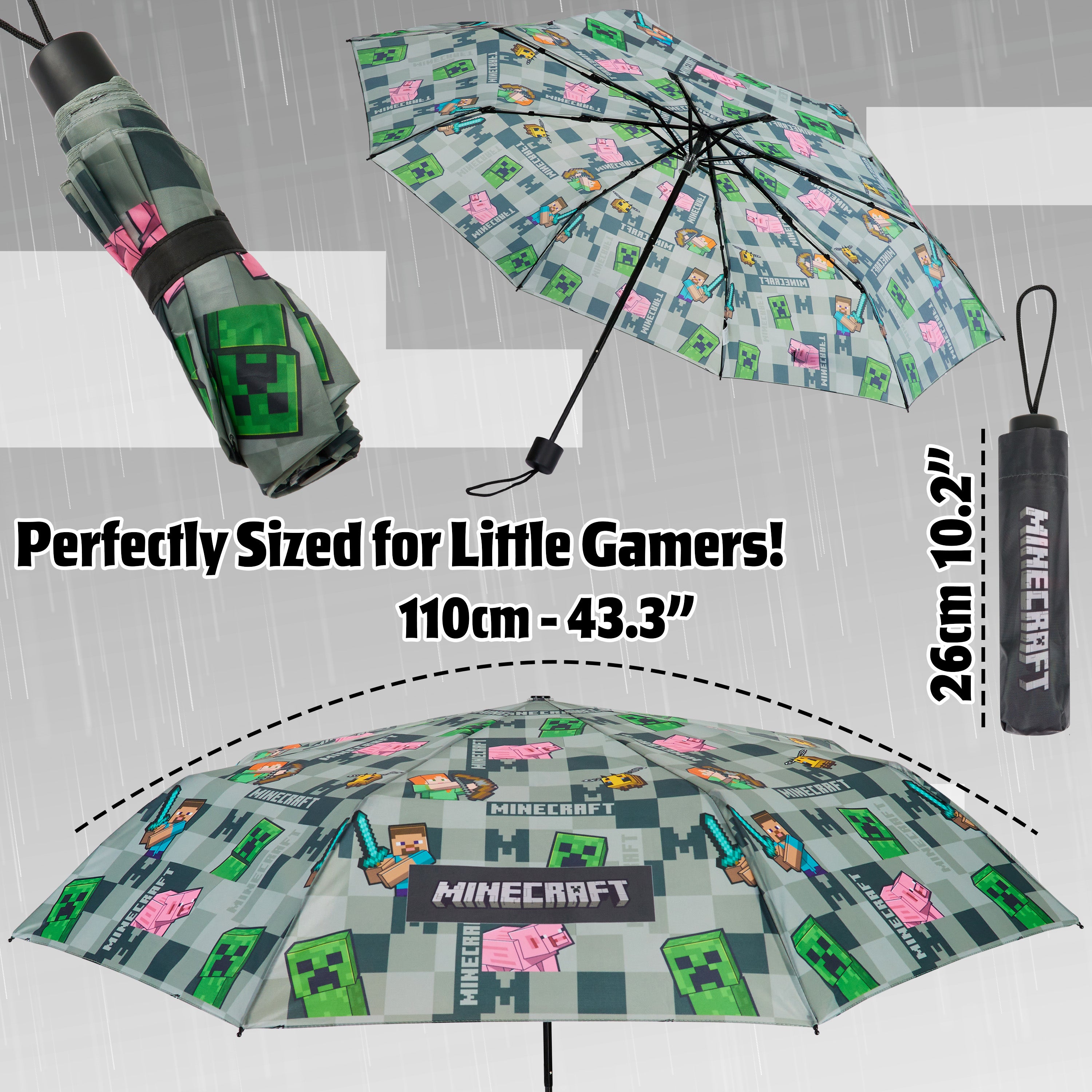 minecraft-parapluie-enfant-pliable-t-lescopique-cole image 6