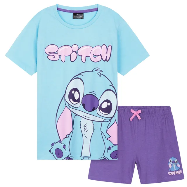 disney-stitch-pyjama-court-fille-coton-9-10-ans image 1