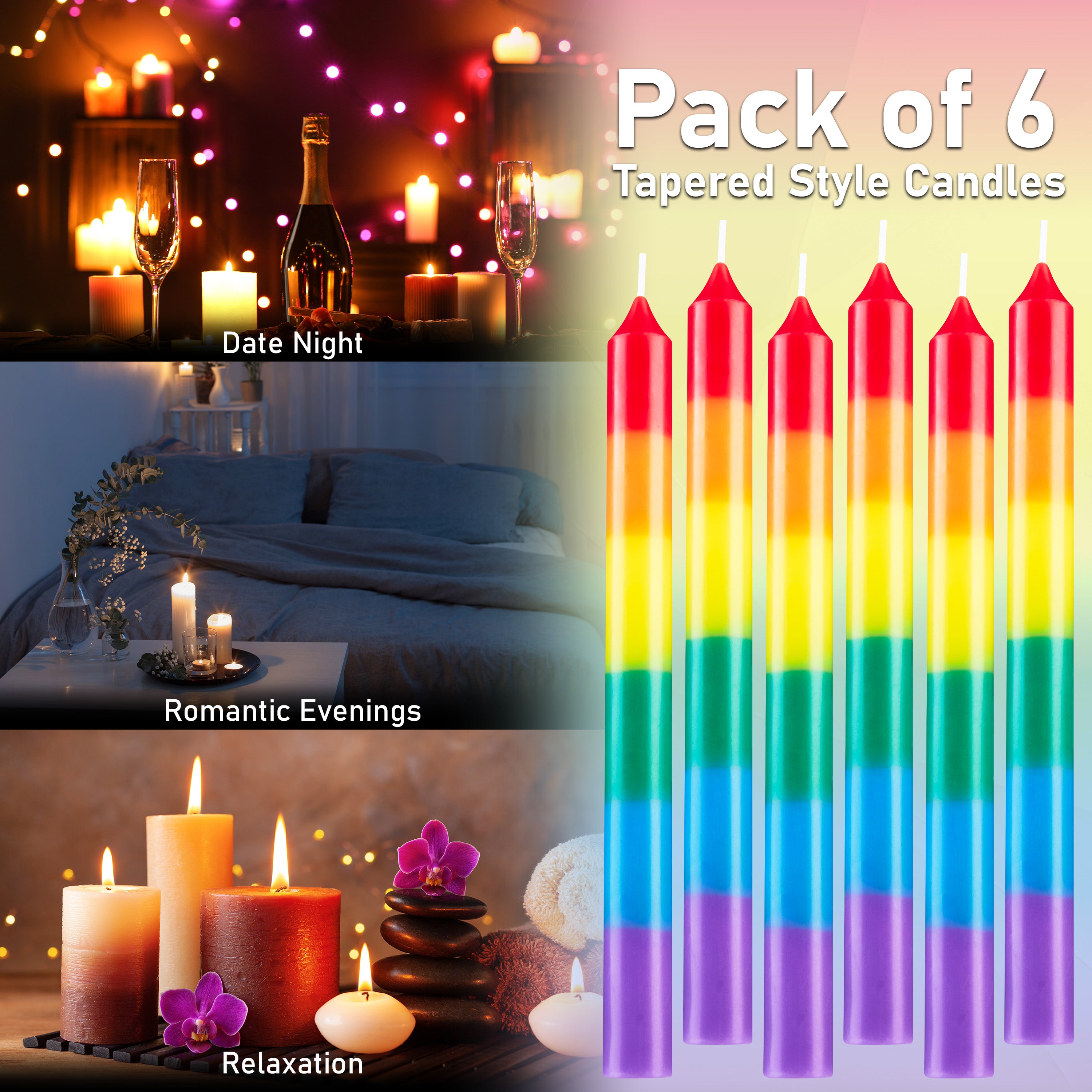 deco-express-classic-bougies-chandelier-multicolore-lot-de-6-8h image 6