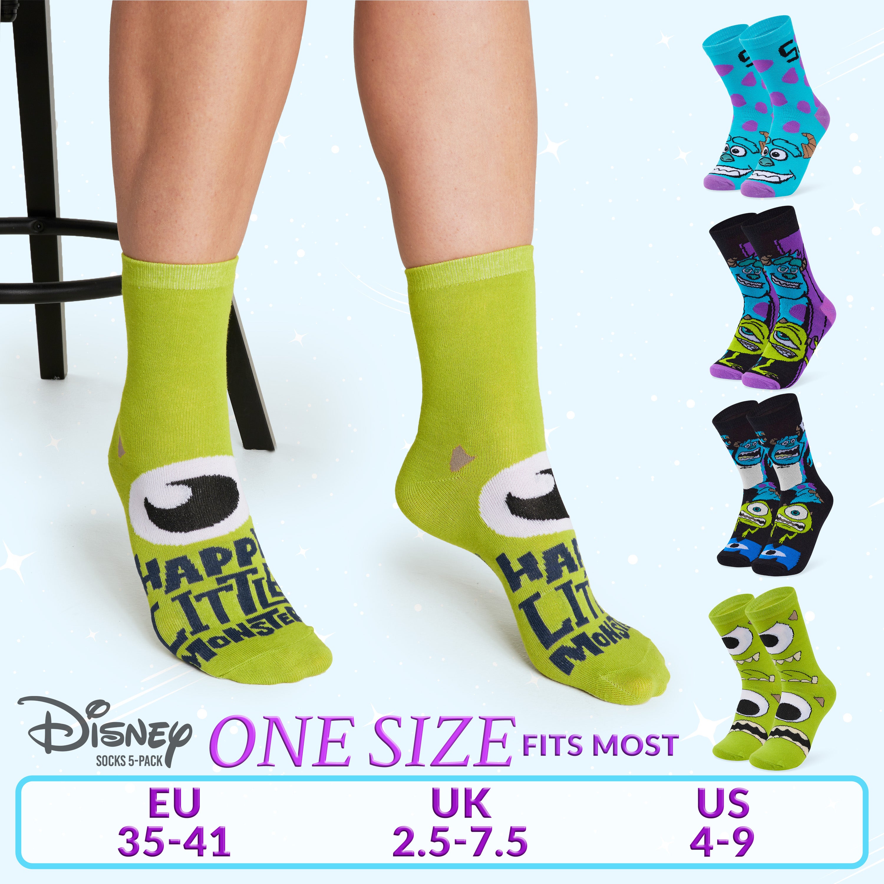 disney-monsters-inc-chaussettes-cheville-femme-lot-5-coton image 6