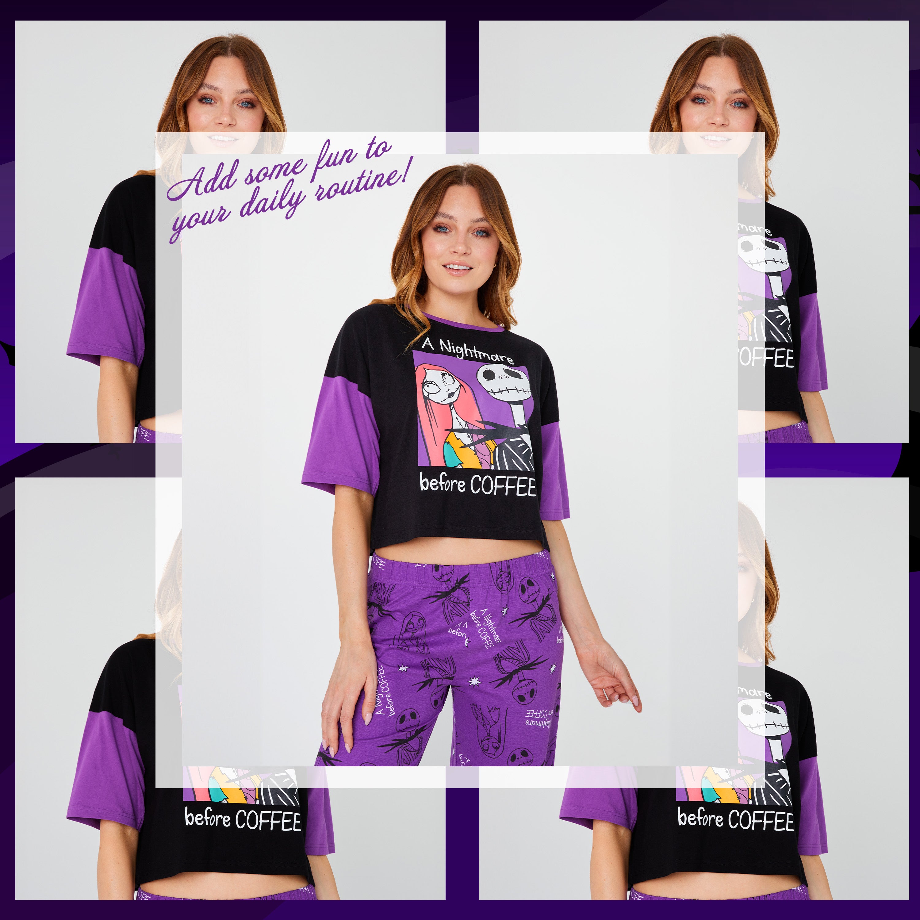 disney-pyjama-femme-coton-2-pi-ces-manches-courtes-taille-m image 3