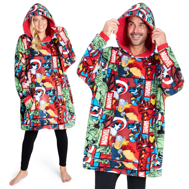 marvel-hoodie-plaid-oversize-homme-aop-polaire-sherpa image 1