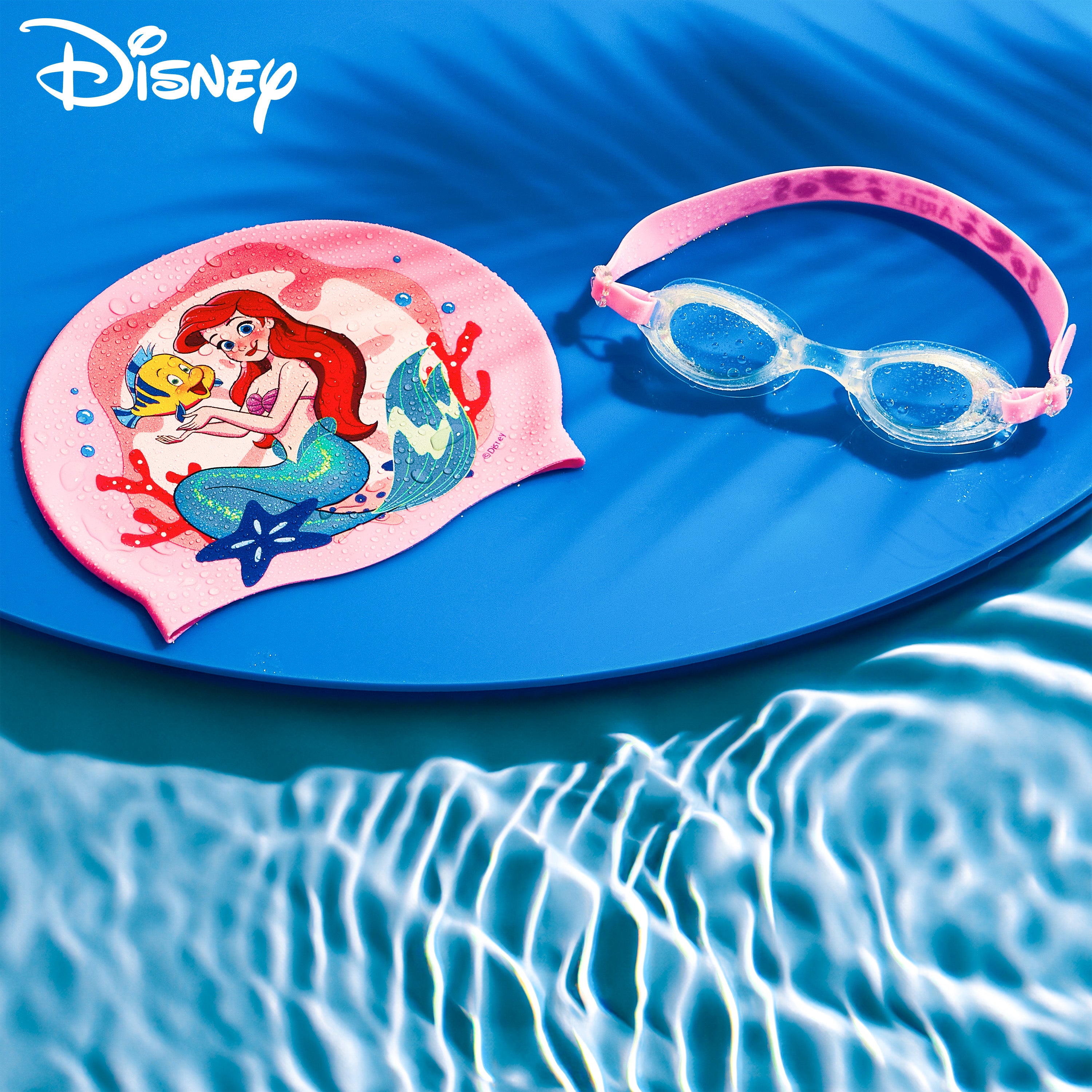 disney-ariel-kit-lunettes-et-bonnet-de-bain-fille-anti-bu-e image 2