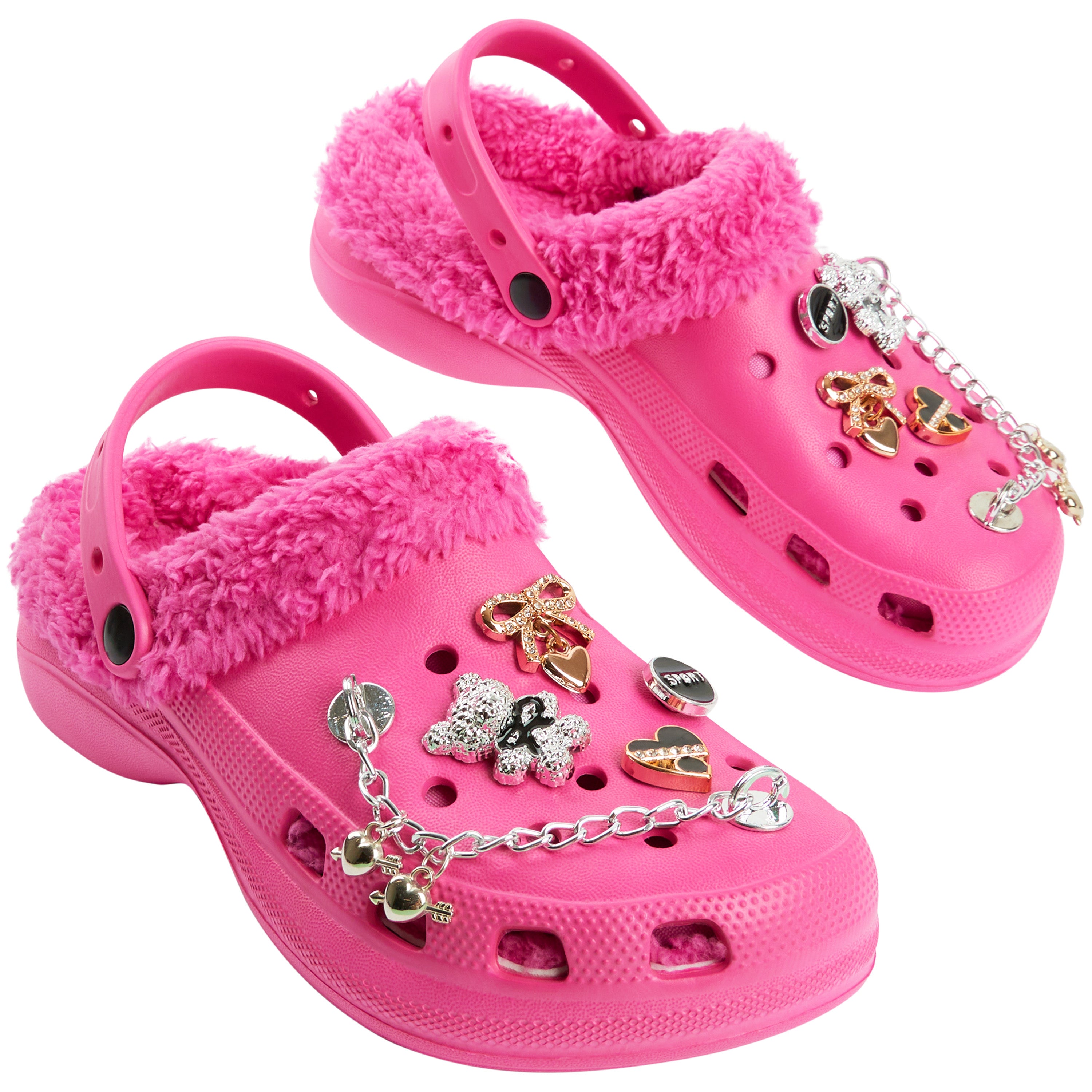 citycomfort-sabots-fille-fourr-s-breloques-jardin-rose image 8