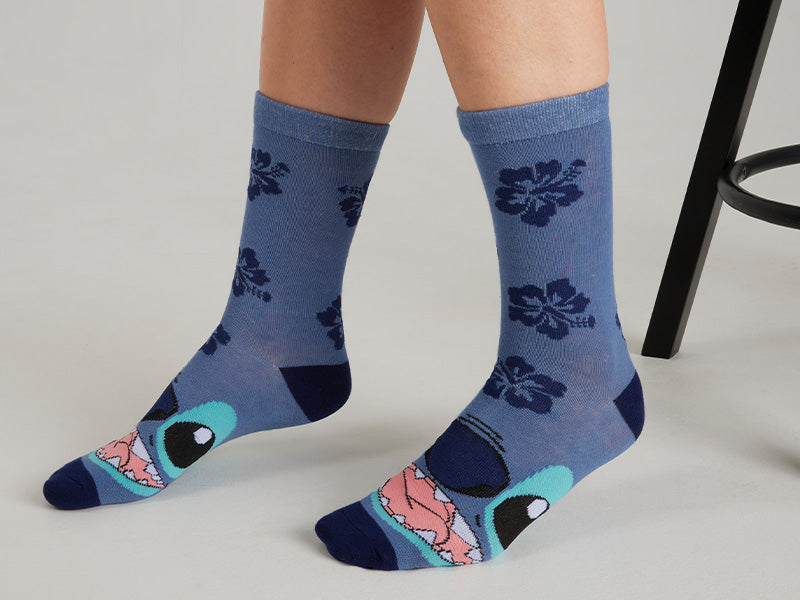 disney-stitch-mug-et-chaussettes-coffret-bleu-marine-femme image 4