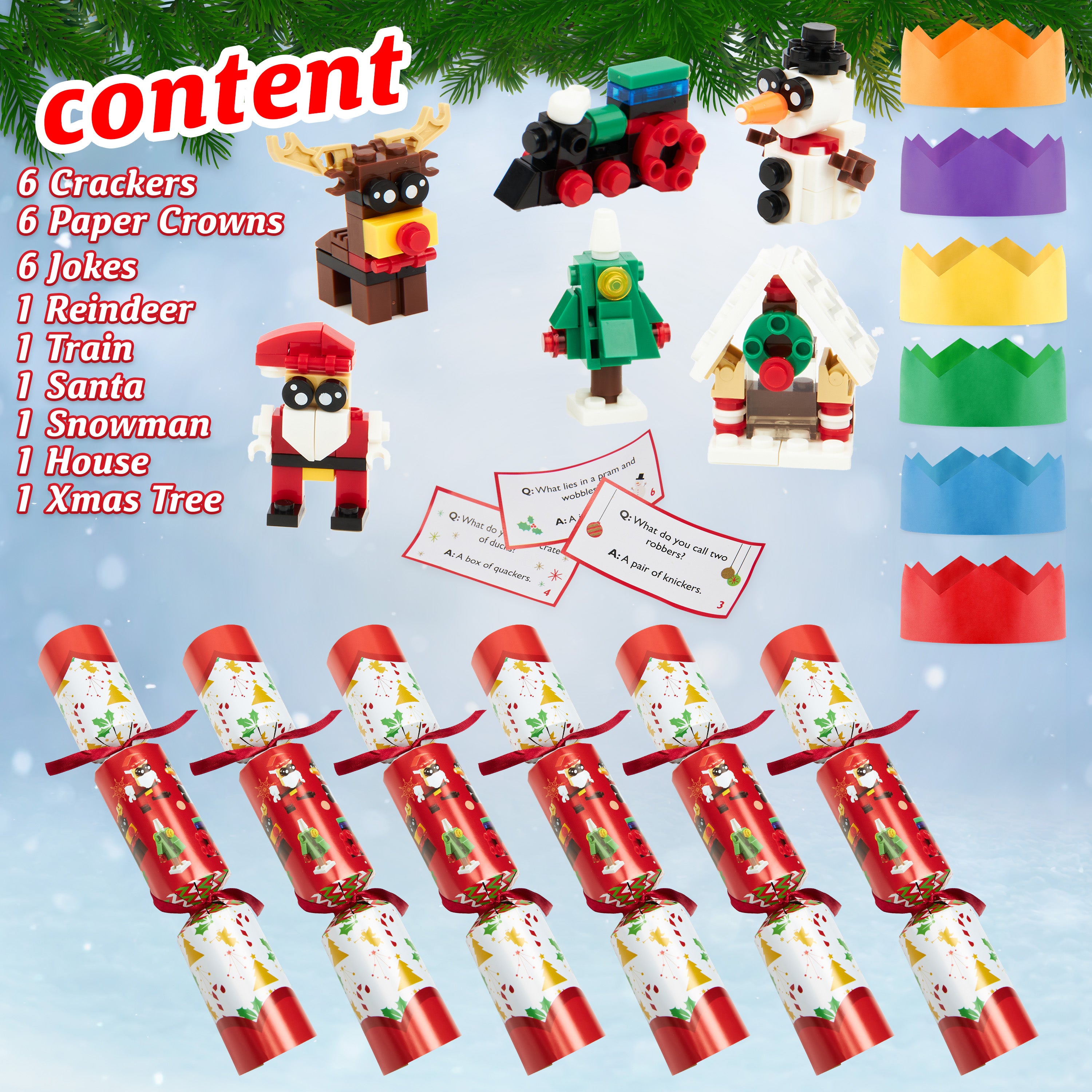 kreativekraft-christmas-crackers-p-tards-de-no-l-lot-de-6-block-toys image 5