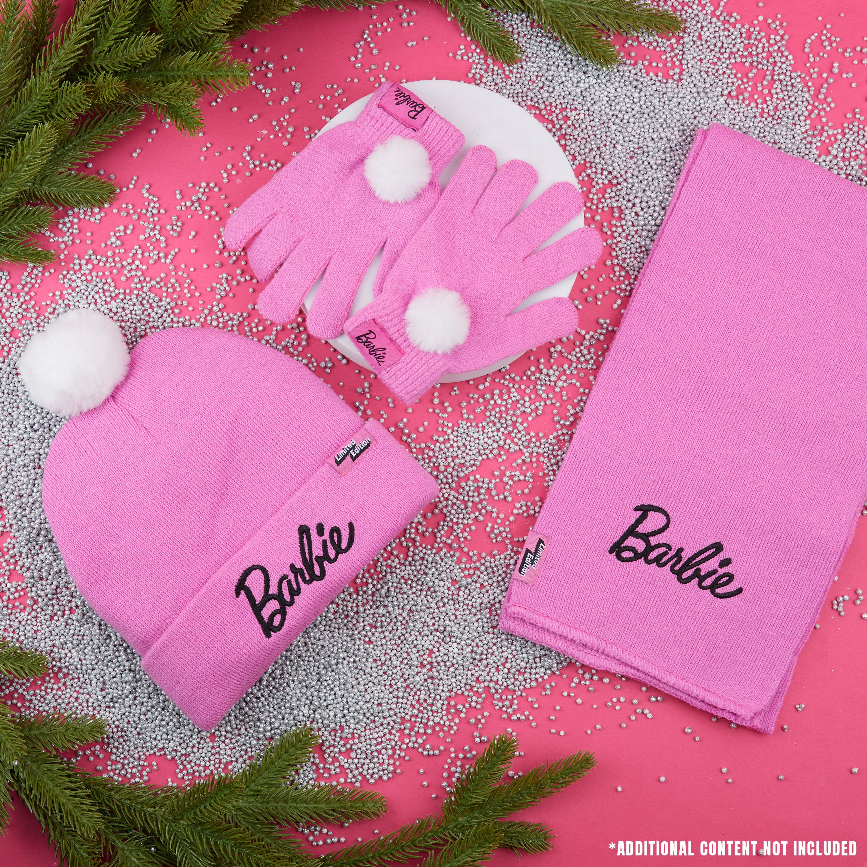 barbie-ensemble-bonnet-charpe-gants-fille-3-pi-ces-rose image 2