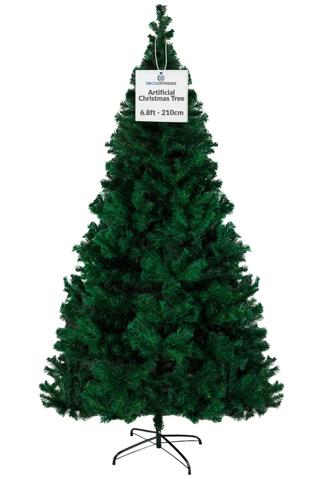 deco-express-sapin-artificiel-vert-6-8ft-pied-m-tal-r-aliste image 1