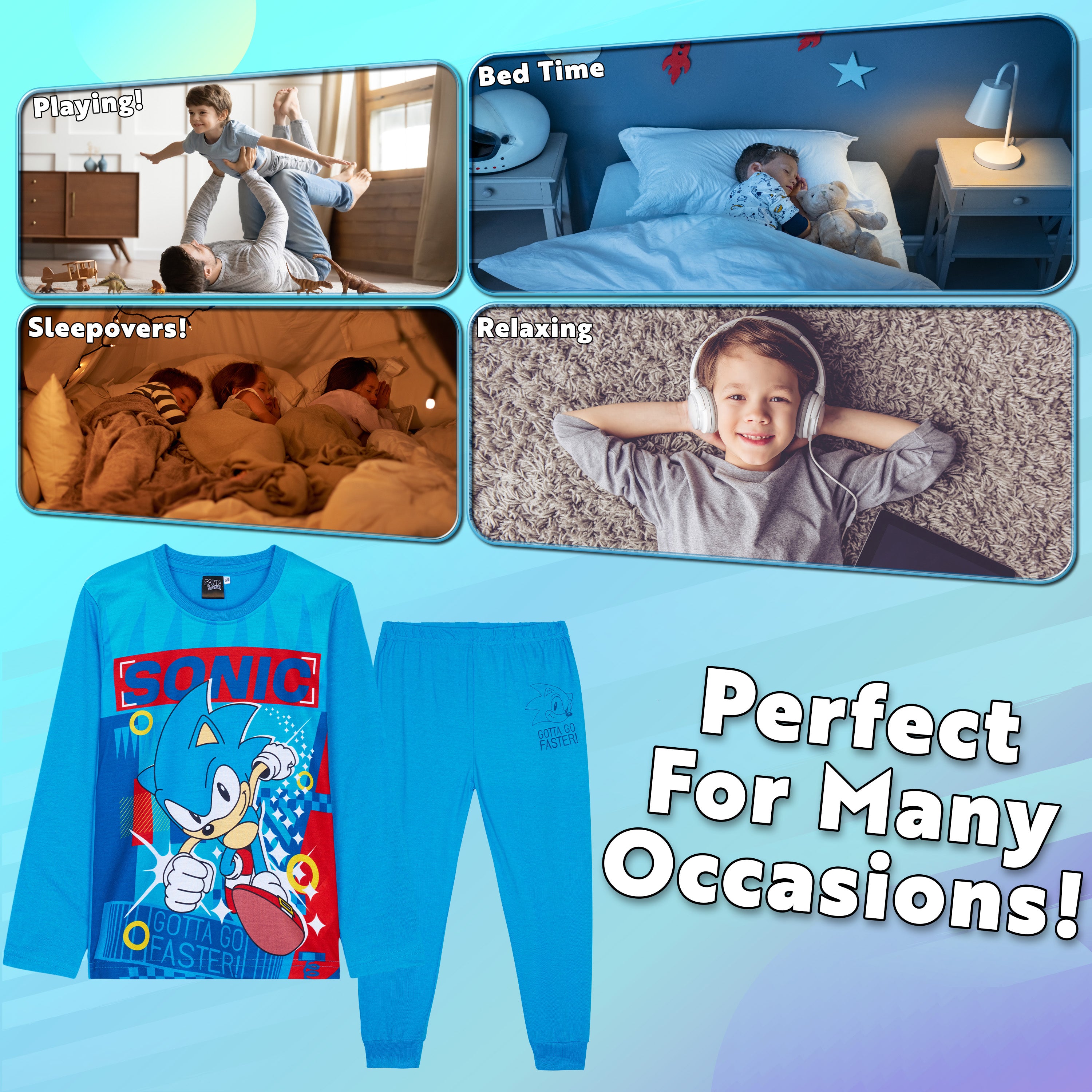 sonic-shadow-pyjama-gar-on-manche-longue-7-8-ans-coton image 3