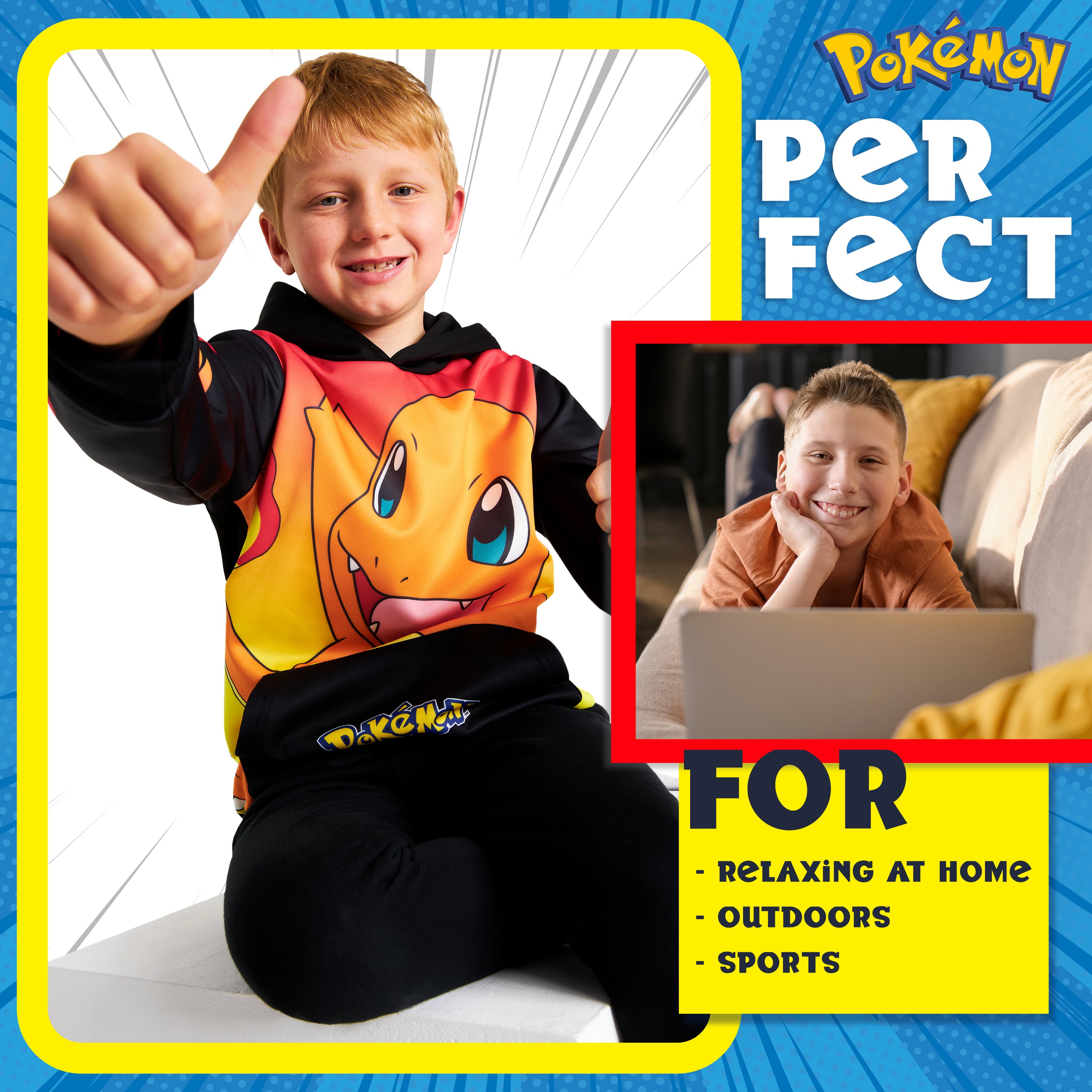pok-mon-sweat-gar-on-capuche-pikachu-poche-7-8-ans image 3