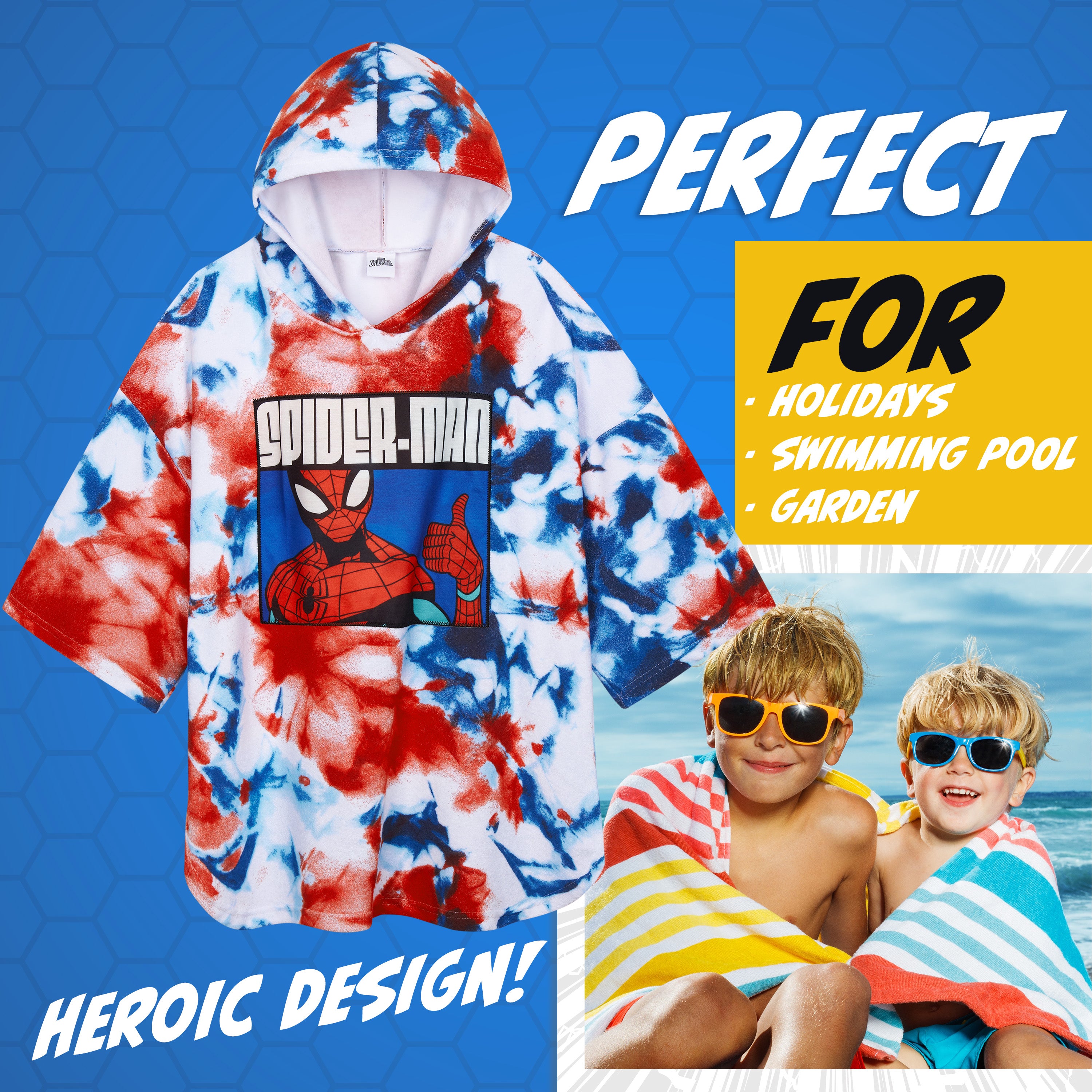 marvel-spiderman-poncho-serviette-capuche-enfant-6-9-ans image 2