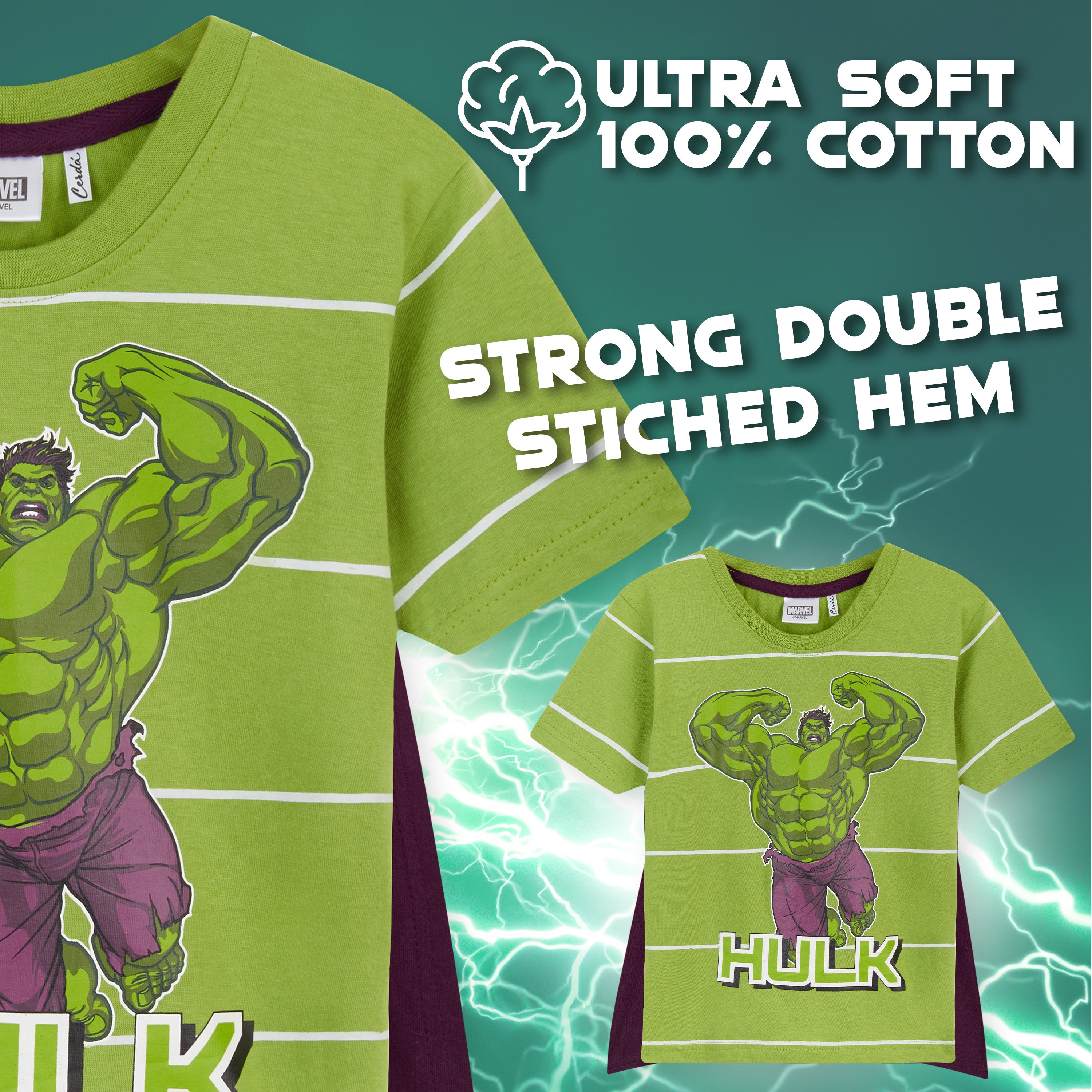 marvel-t-shirt-gar-on-avec-cape-coton-hulk-11-12-ans image 6