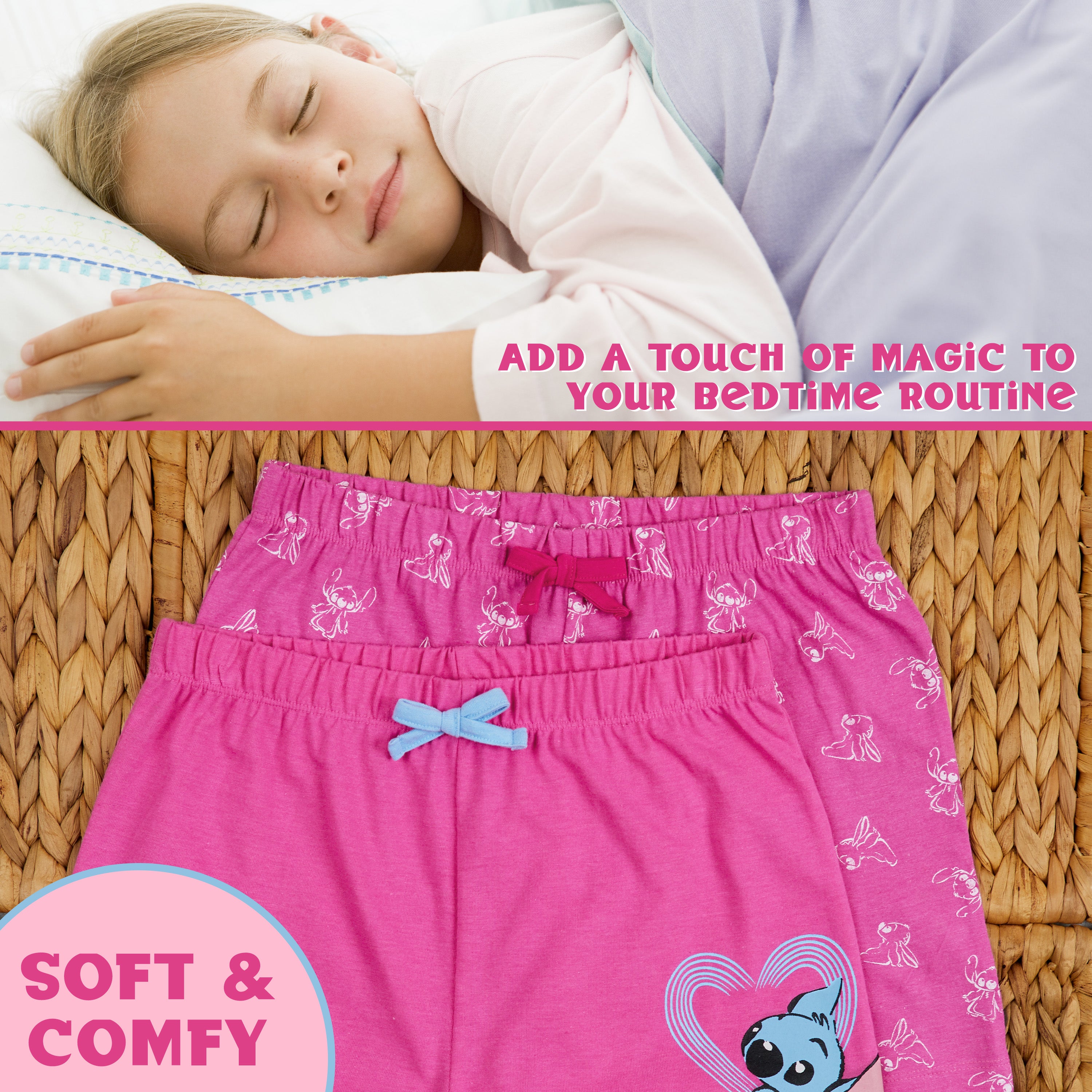 disney-stitch-pyjama-short-fille-coton-lot-2-bleu image 4