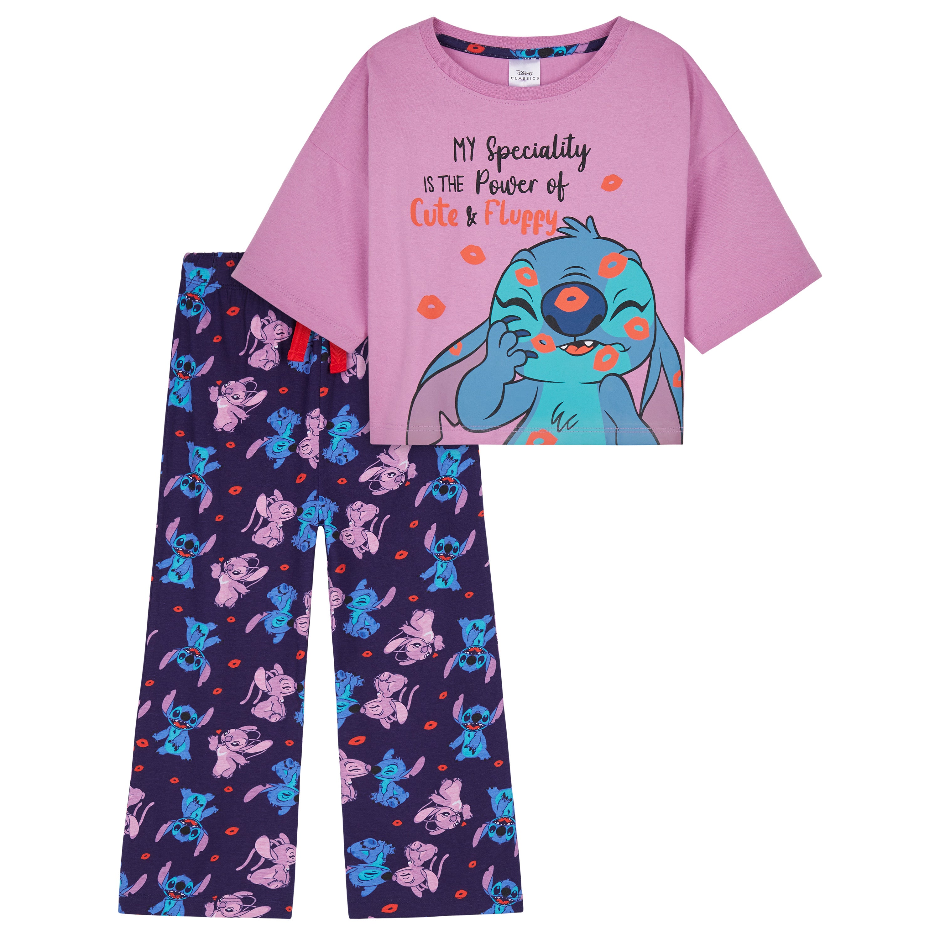 disney-stitch-pyjama-fille-2-pi-ces-coton-7-8-ans image 1