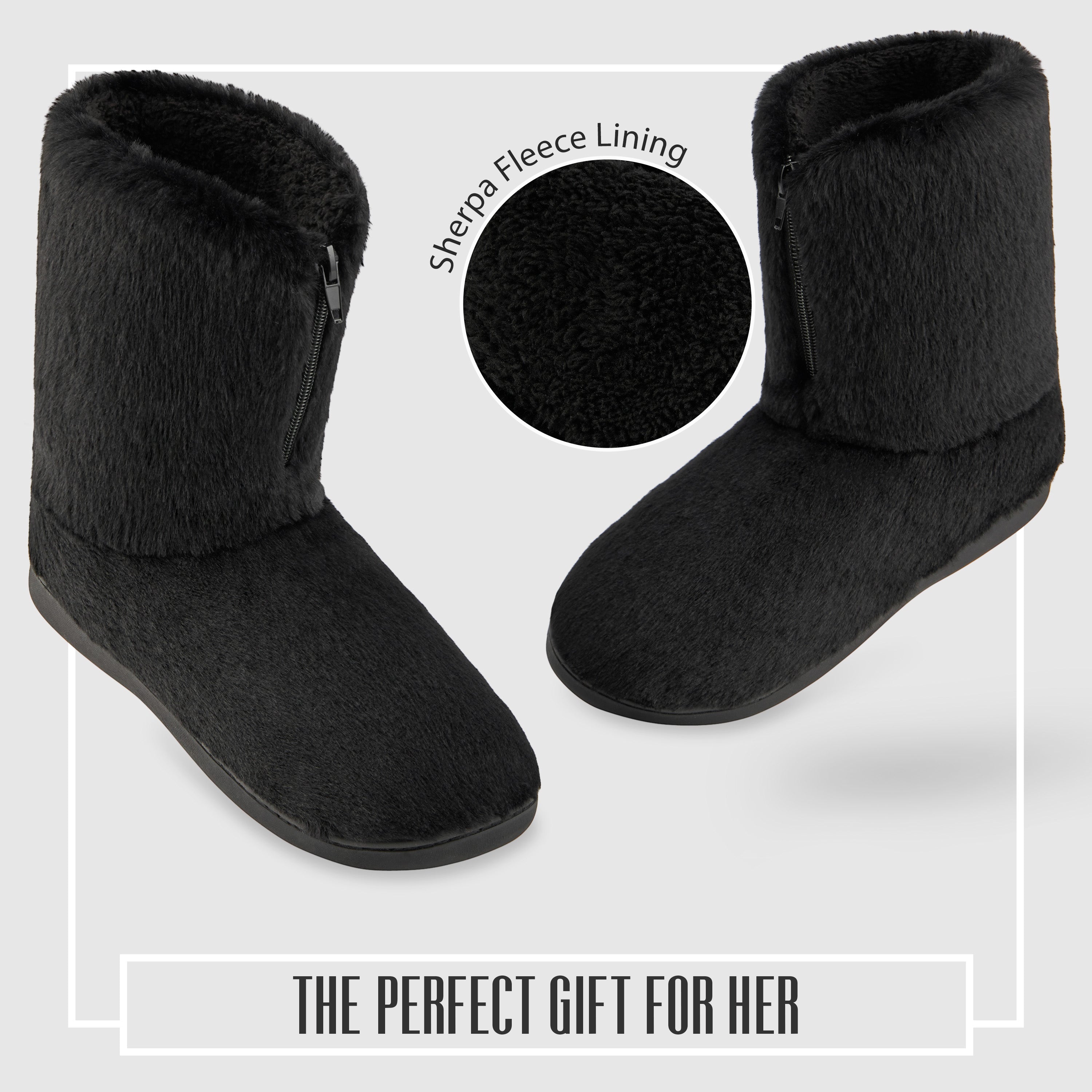 get-trend-citycomfort-bottines-pantoufles-femme-noir-fourr-es image 3