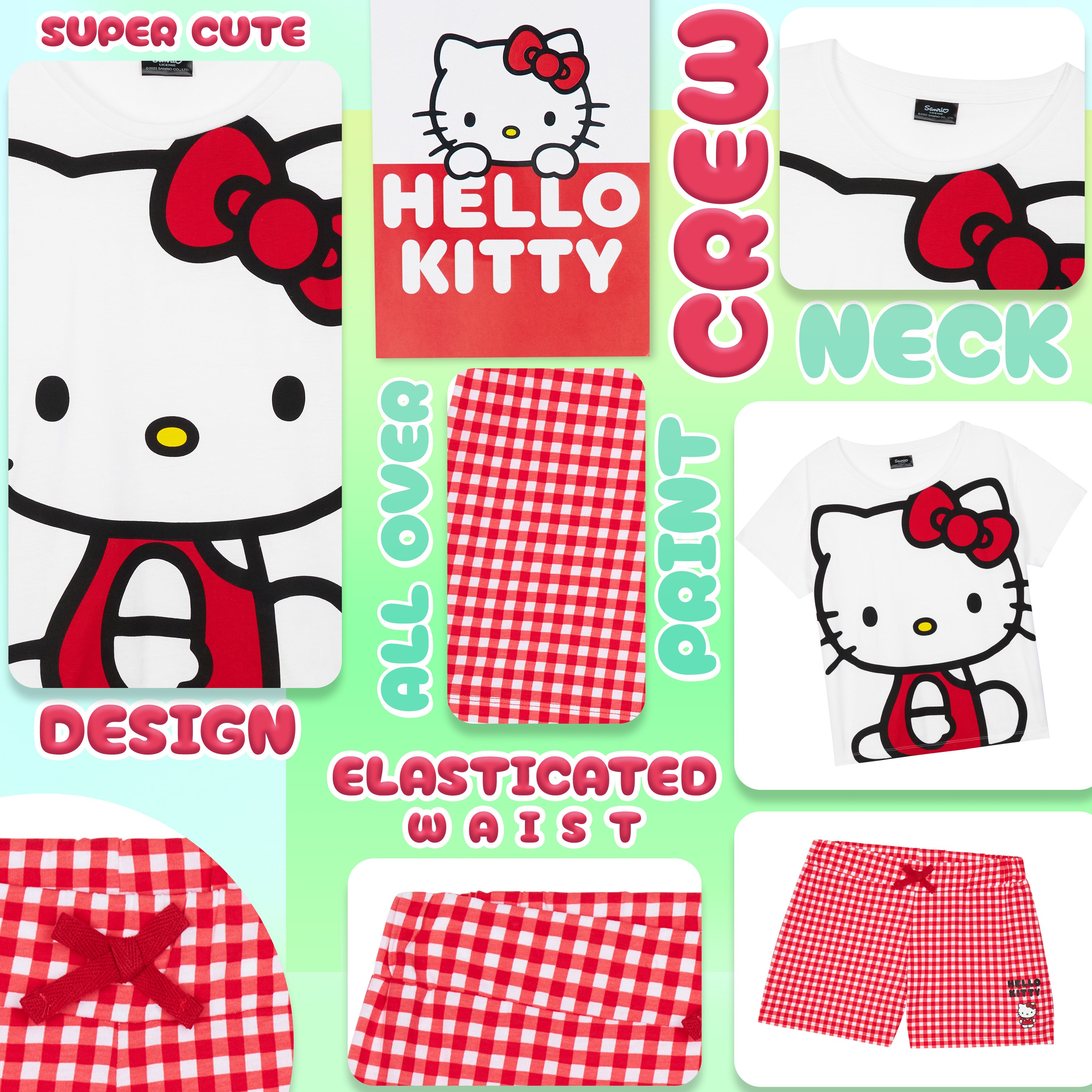 hello-kitty-pyjama-femme-short-manches-courtes-ensemble-nuit image 4