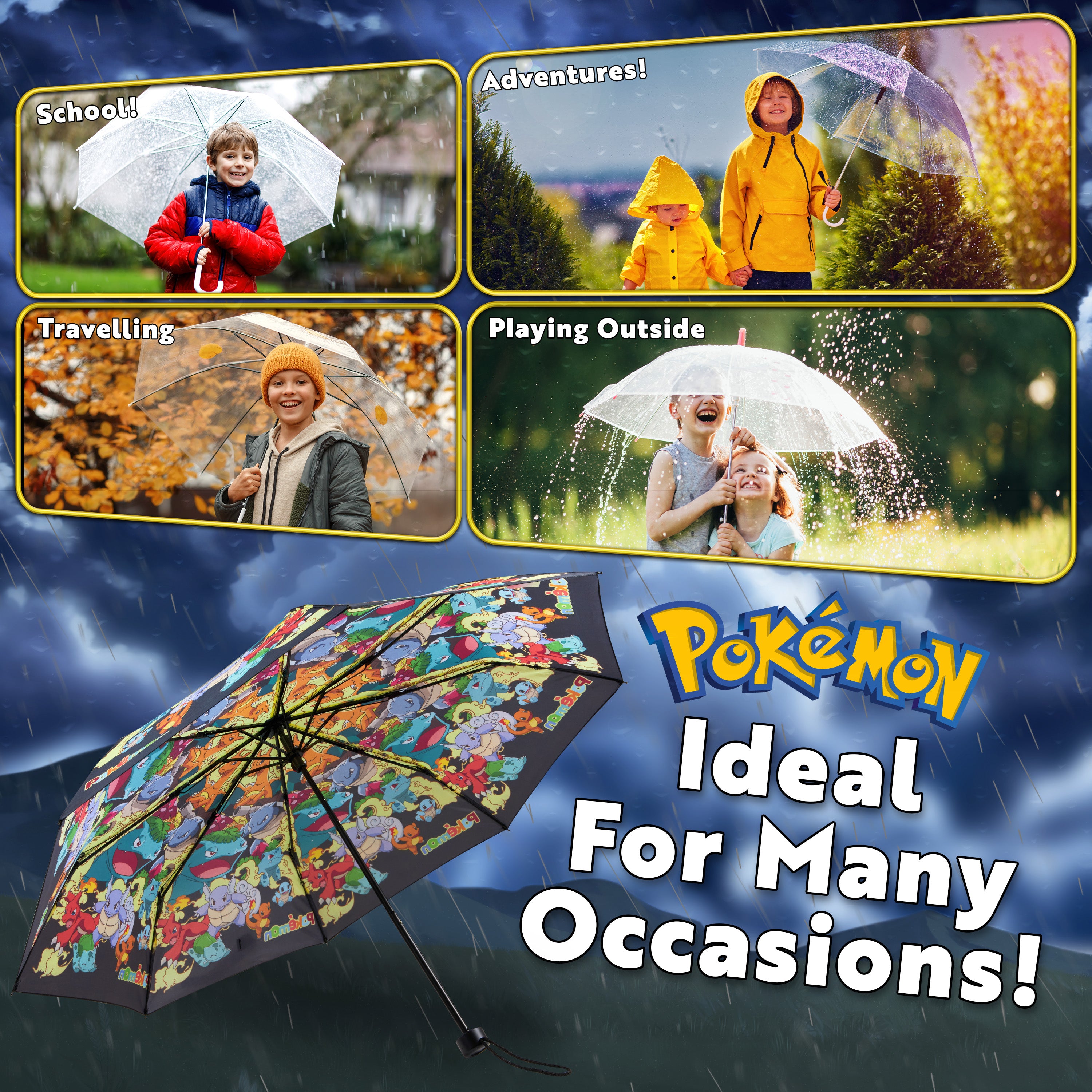 pok-mon-parapluie-pliable-t-lescopique-l-ger-pikachu image 4