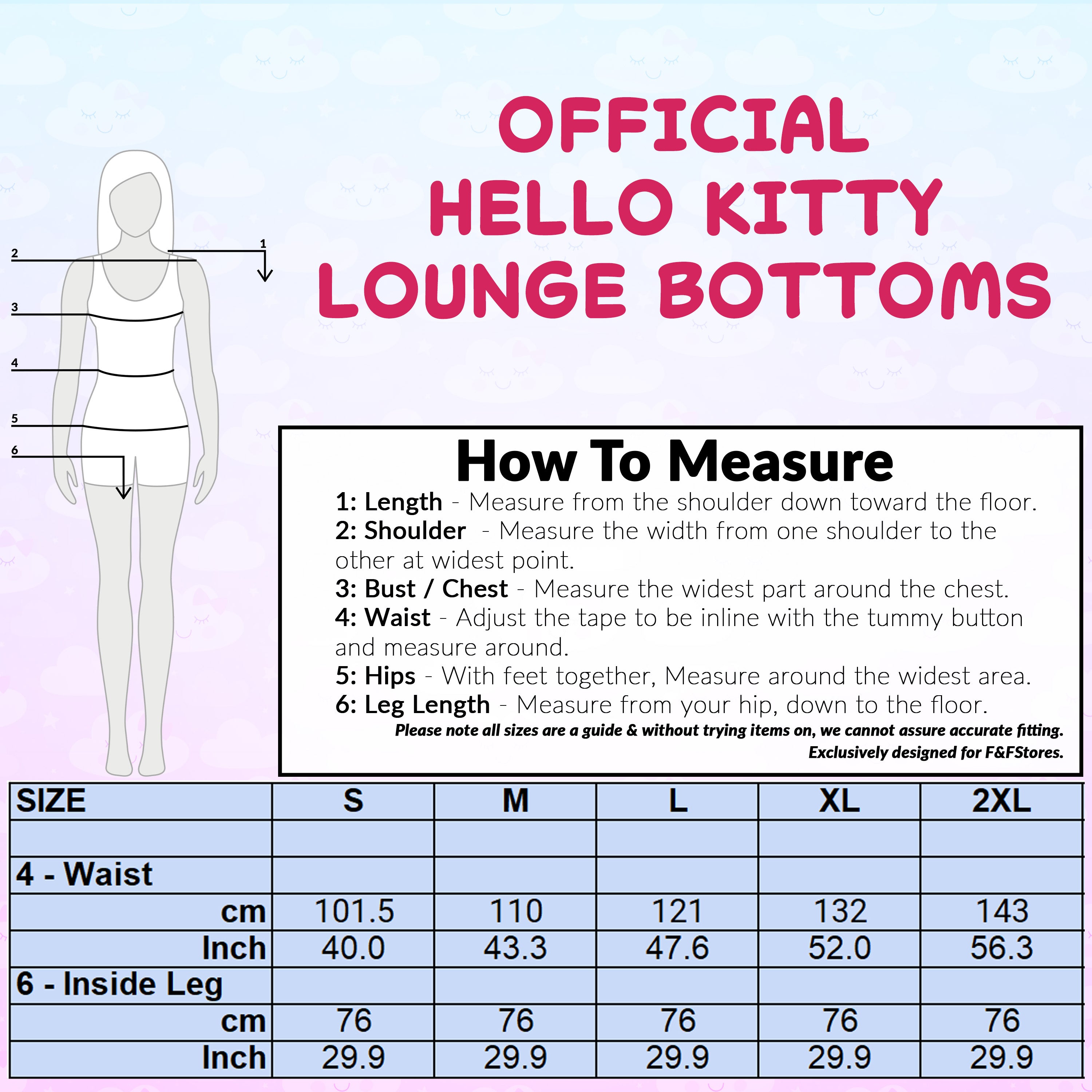 hello-kitty-bas-de-pyjama-femme-pantalon-taille-m-kawaii image 6