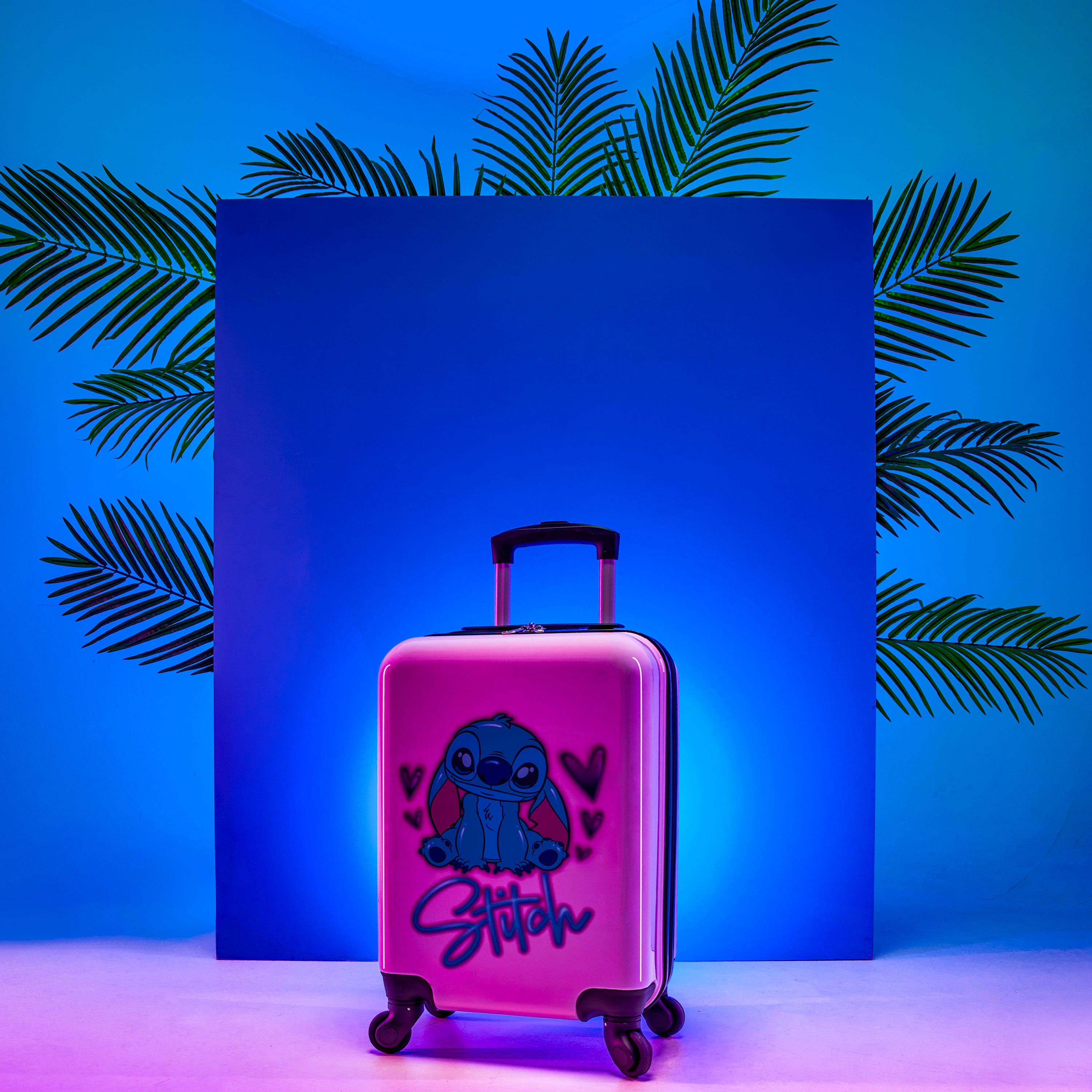 disney-stitch-valise-cabine-rigide-rose-stitch-small image 2