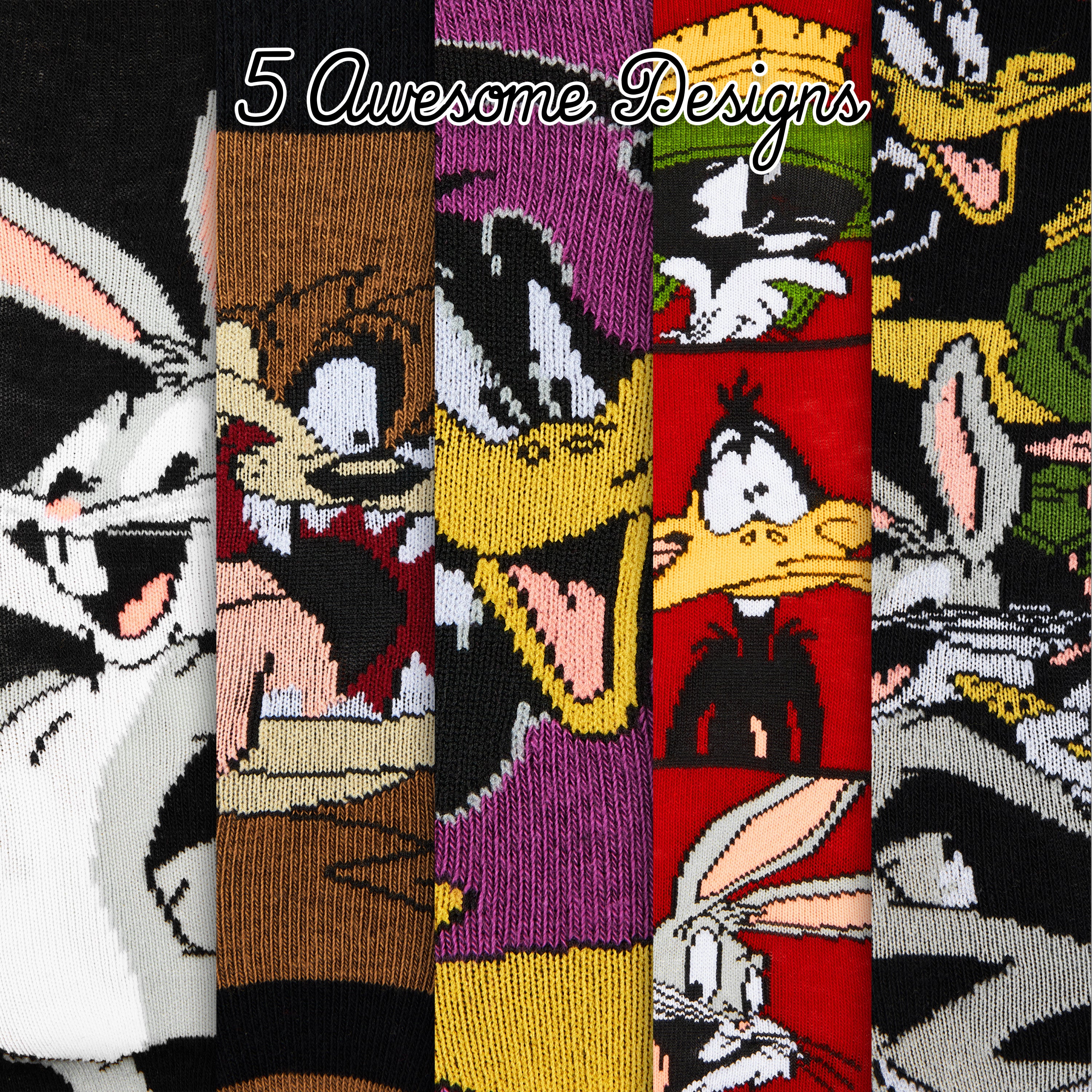get-trend-men-looney-tunes-chaussettes-homme-lot-5-coton-respirant image 6