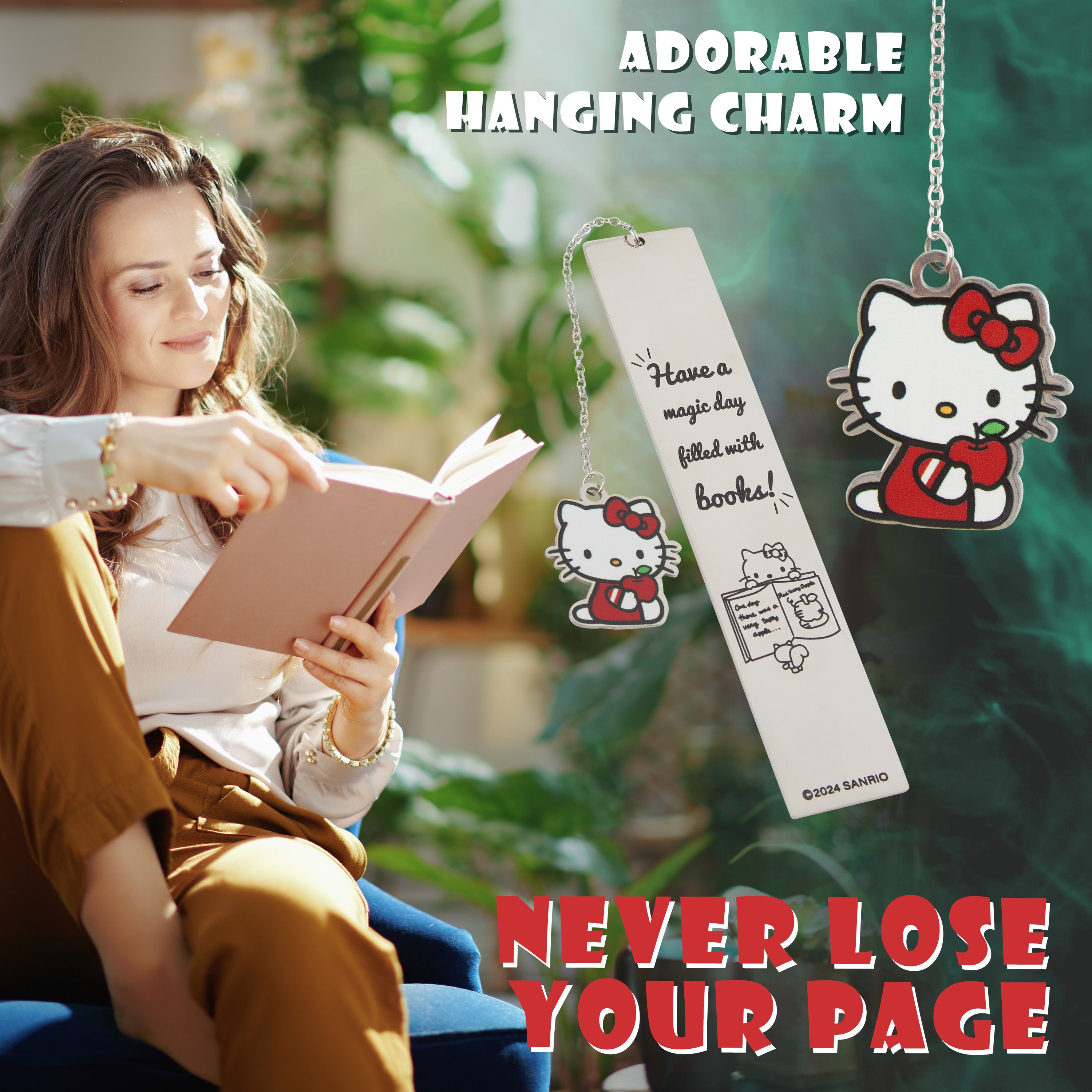 hello-kitty-marque-page-m-tal-avec-breloque-cadeau image 4