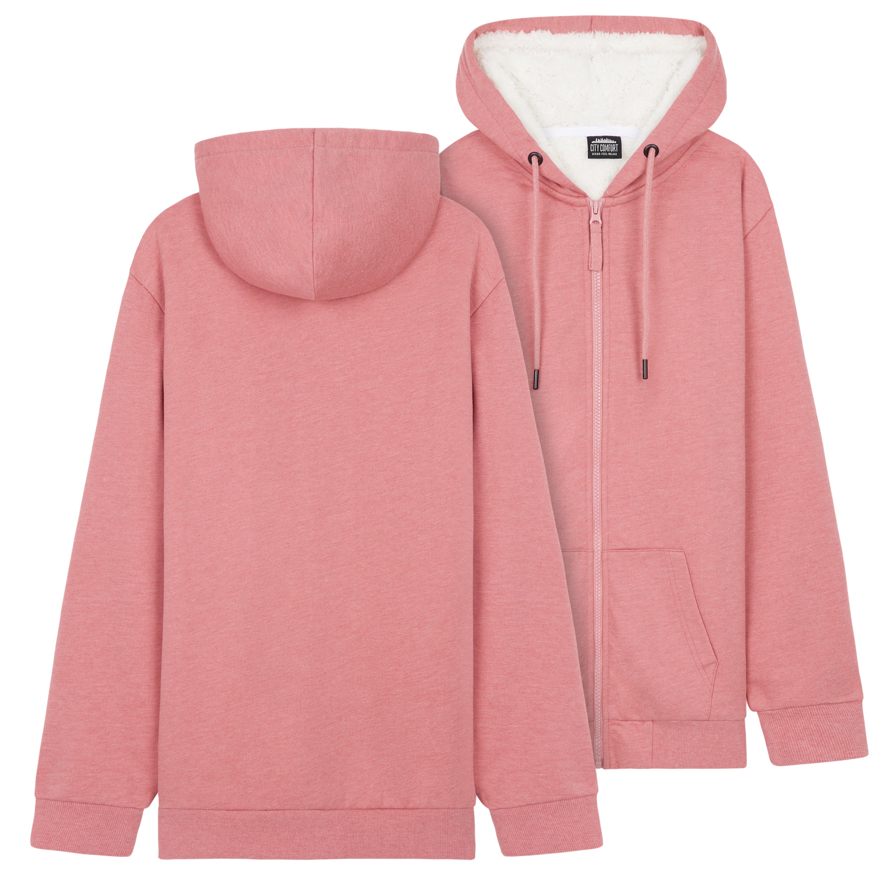 citycomfort-sweat-capuche-zipp-enfant-polaire-rose-9-10-ans image 6