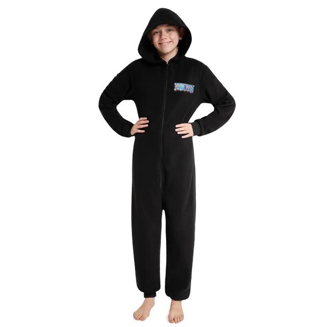 one-piece-combinaison-pyjama-gar-on-polaire-capuche-11-12-ans image 1