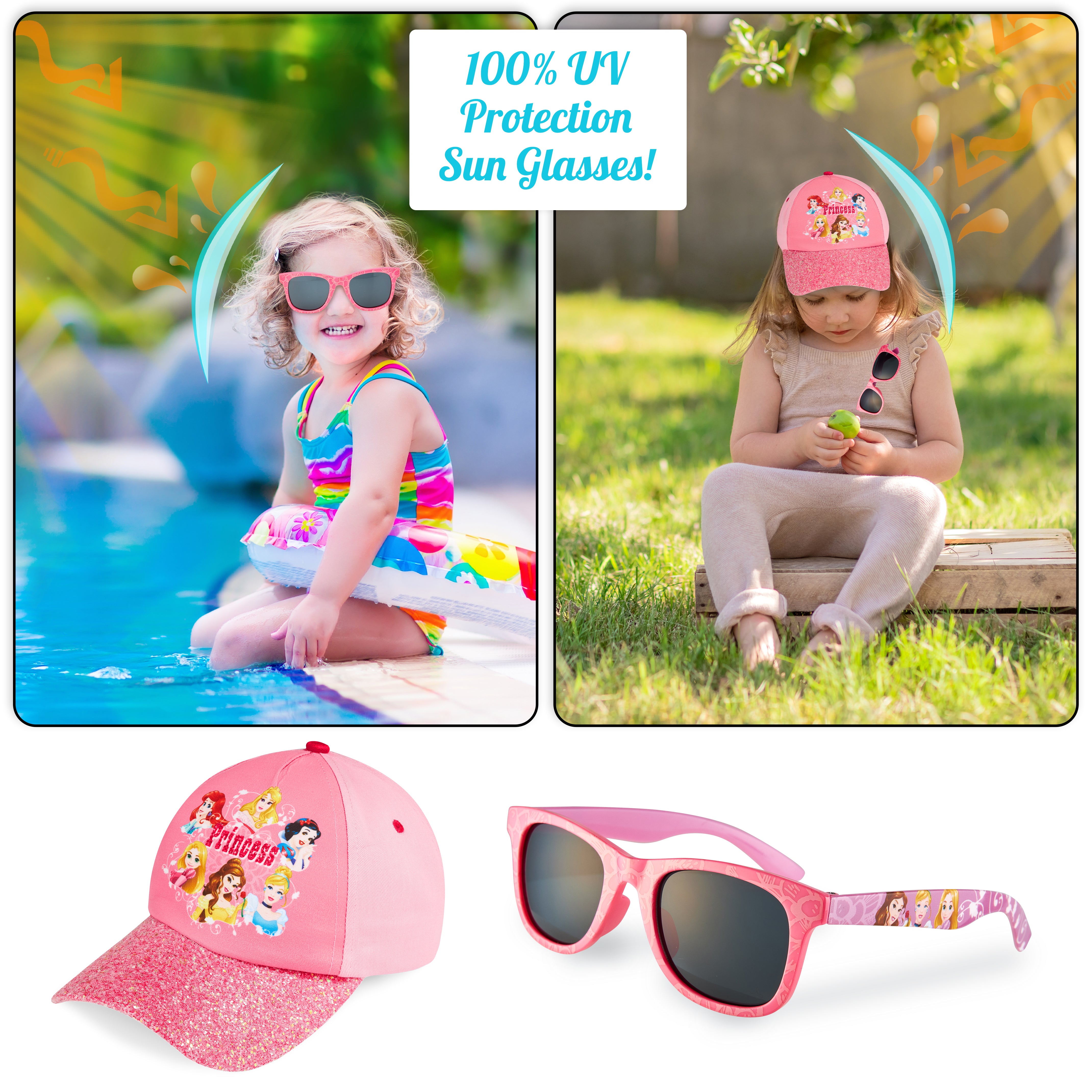 disney-princess-casquette-fille-lunettes-rose-3-ans image 2