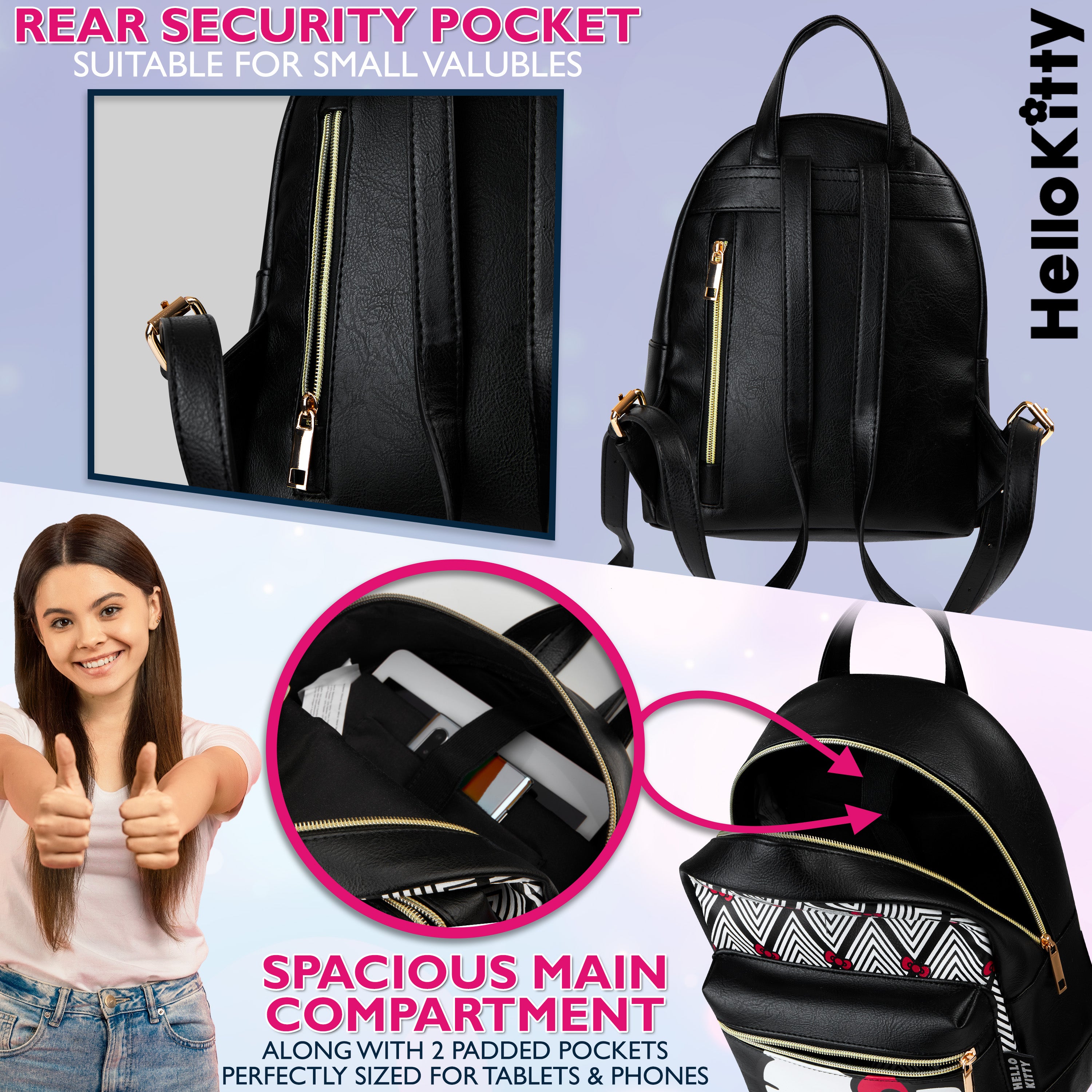 hello-kitty-sac-dos-mini-simili-cuir-femme-ado image 5