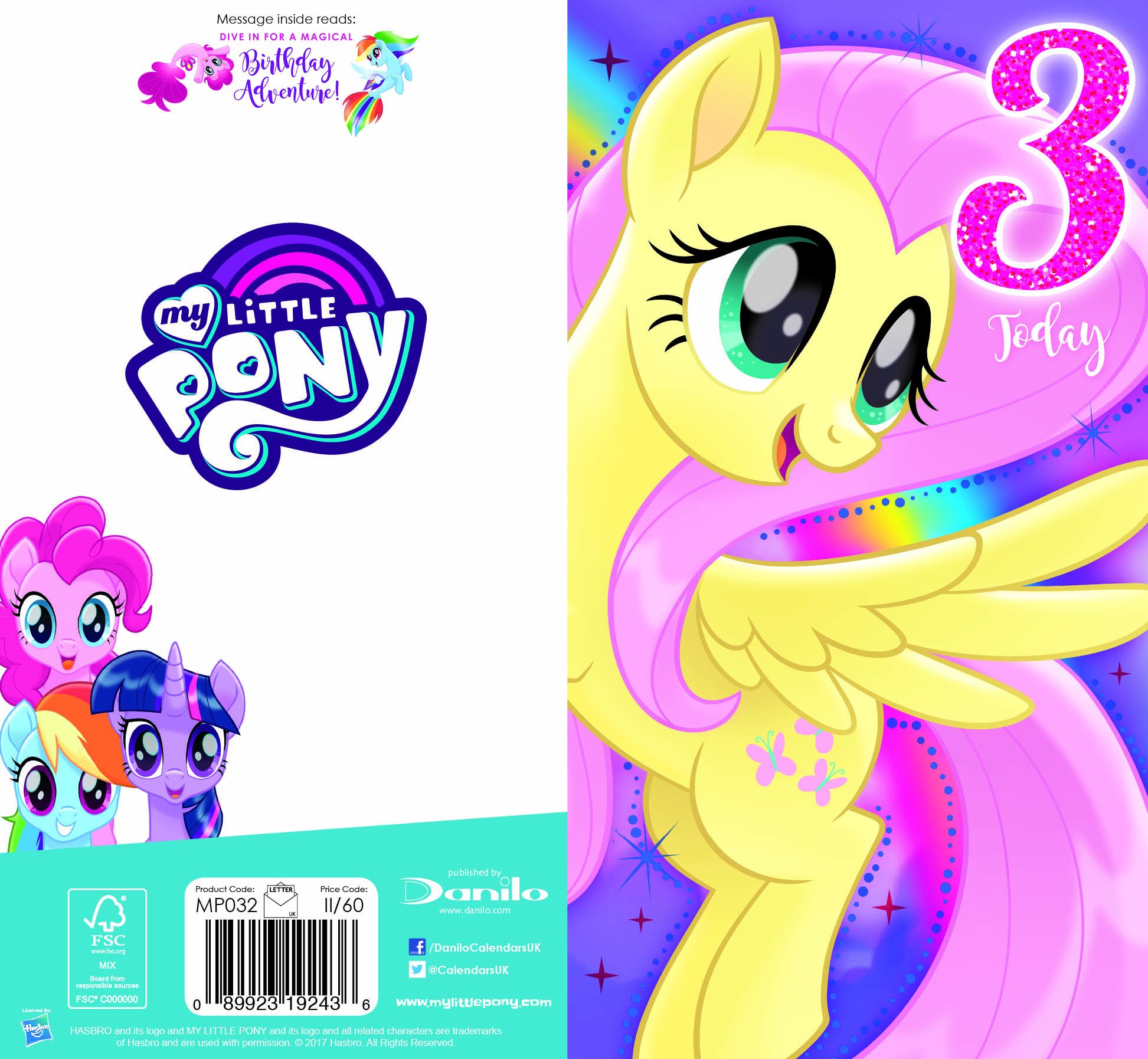 my-little-pony-mp032-carte-anniversaire-3-ans-232-x-128-mm image 2