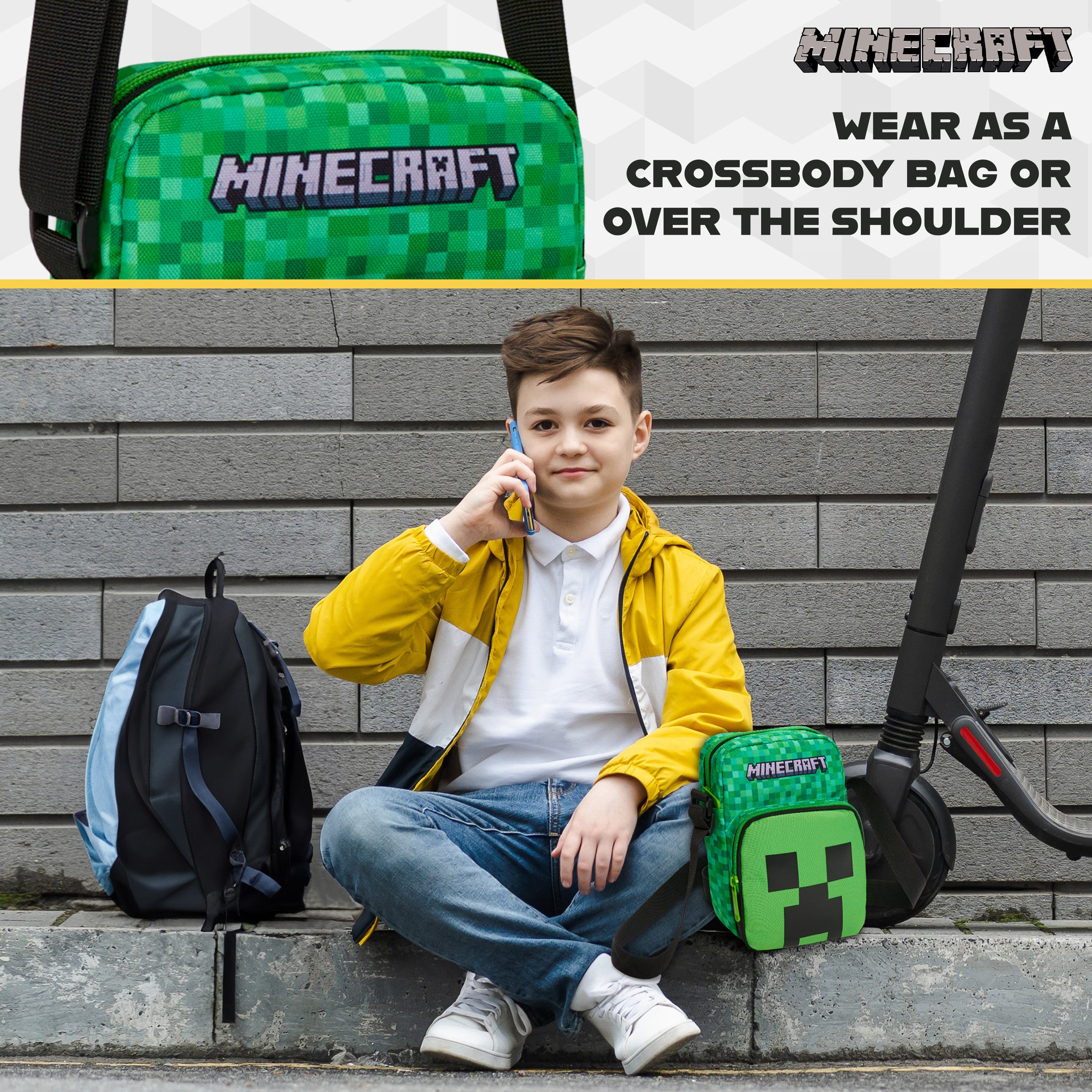 minecraft-sac-bandouli-re-enfant-creeper-r-glable image 4