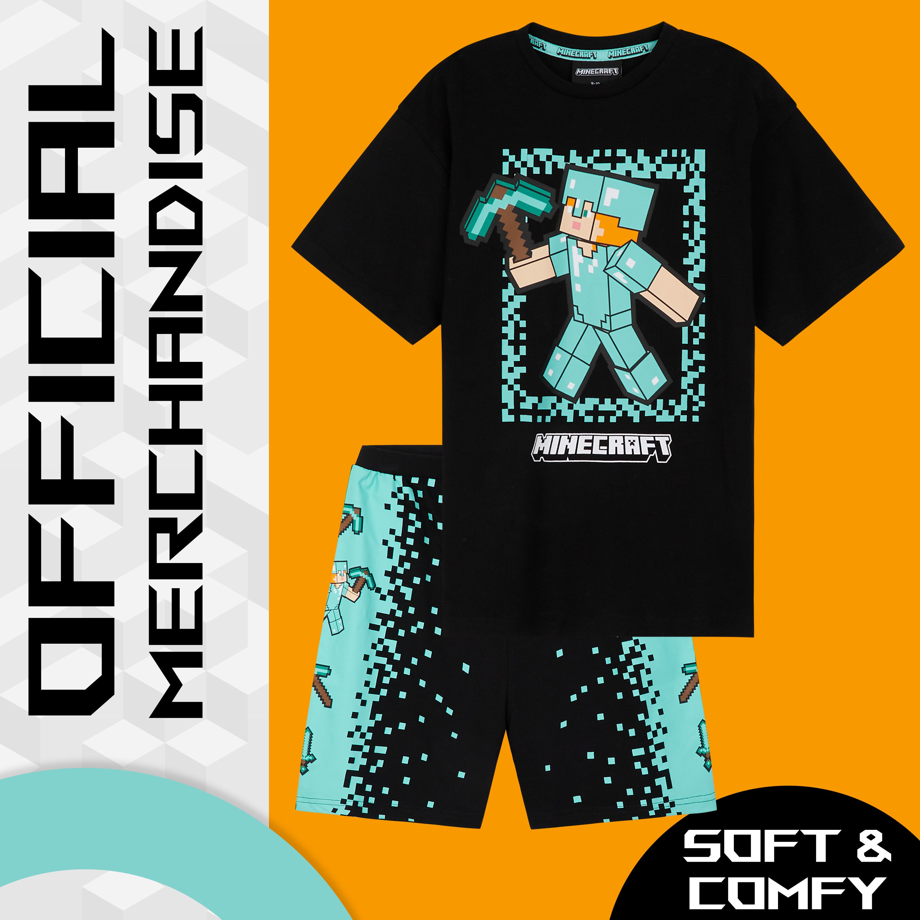 get-trend-minecraft-pyjama-short-gar-on-9-10-ans-coton image 5