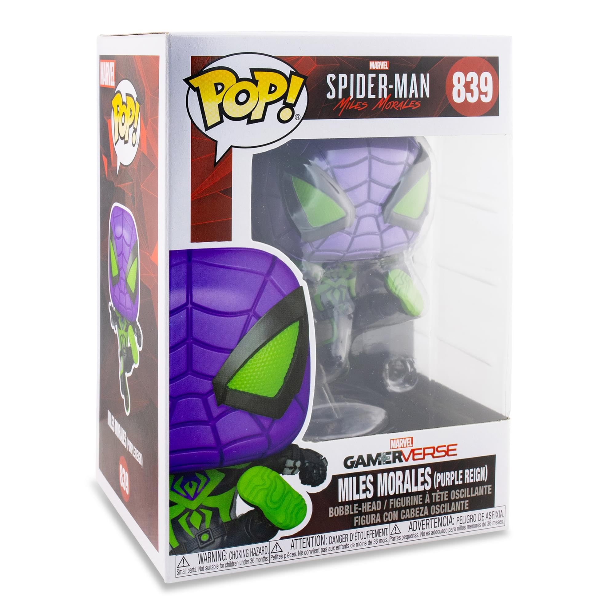 funko-pop-miles-morales-purple-reign-suit-figurine-vinyle-9-5-cm image 2