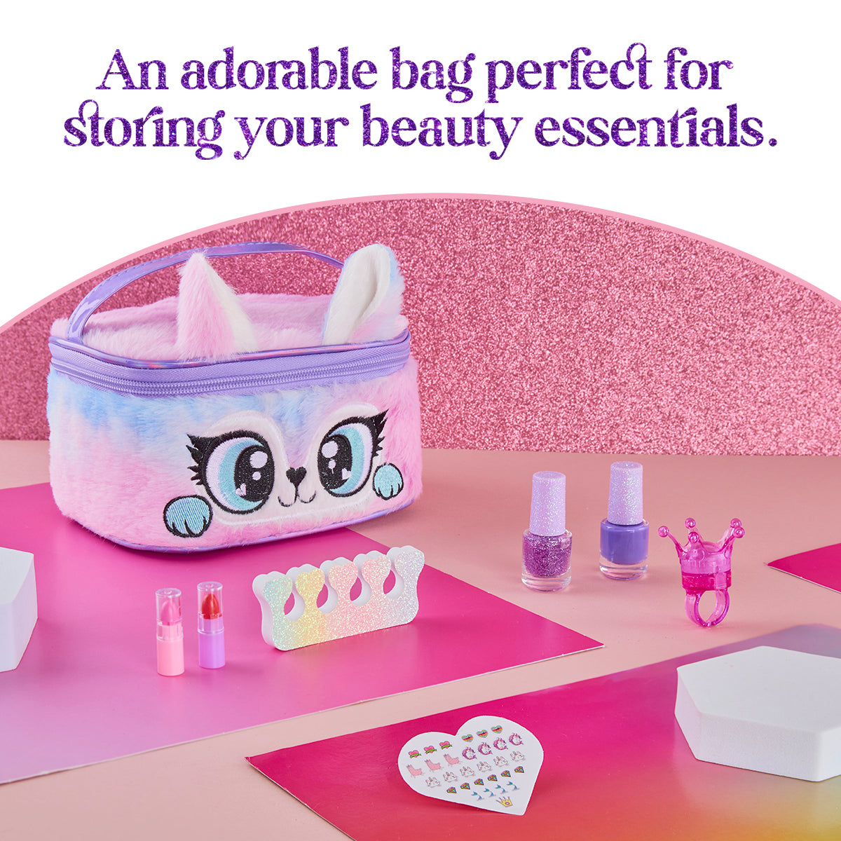 coffret-maquillage-fille-vernis-gloss-trousse-peluche-violet image 3