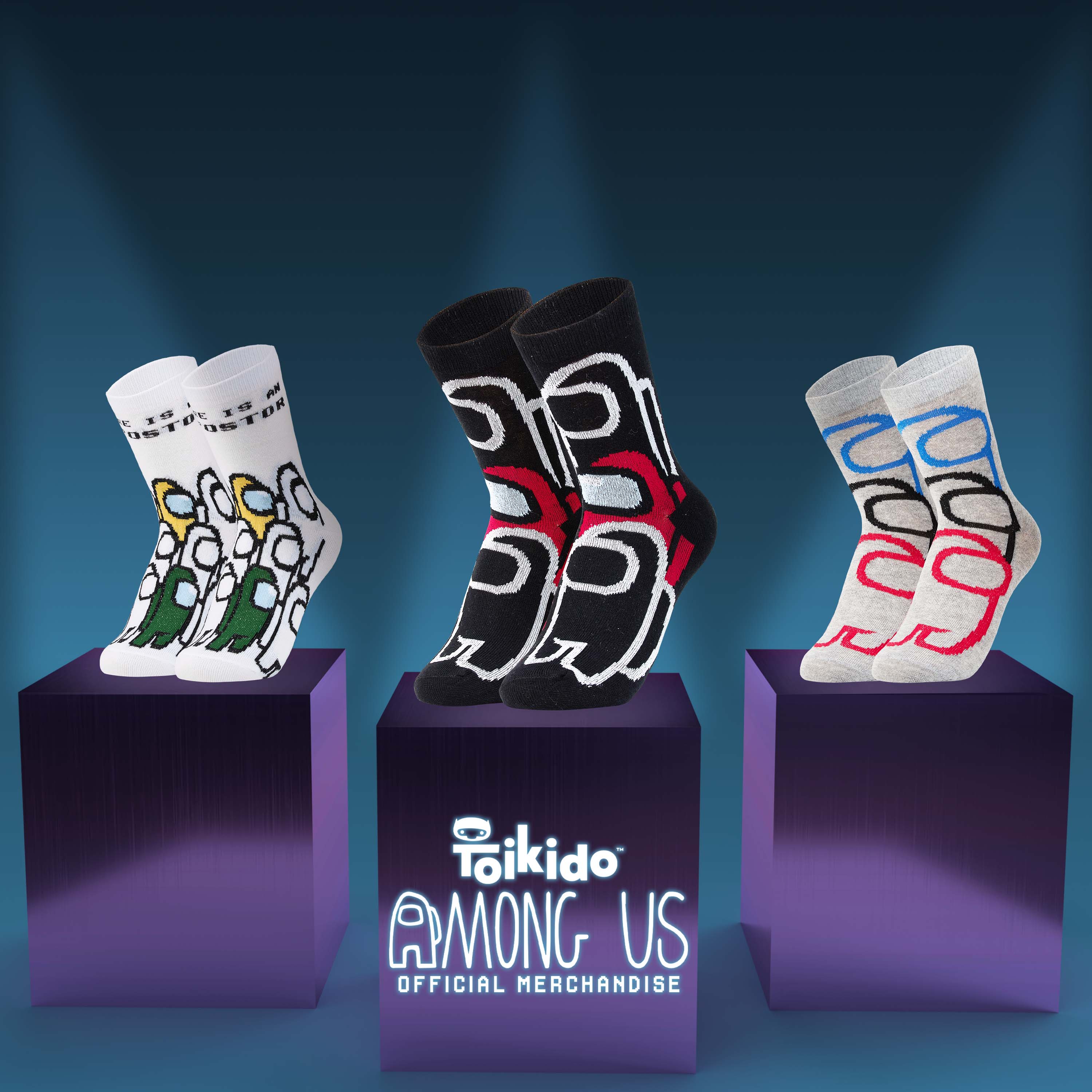 among-us-chaussettes-gar-on-lot-de-3-cheville-coton-3-6-uk image 6